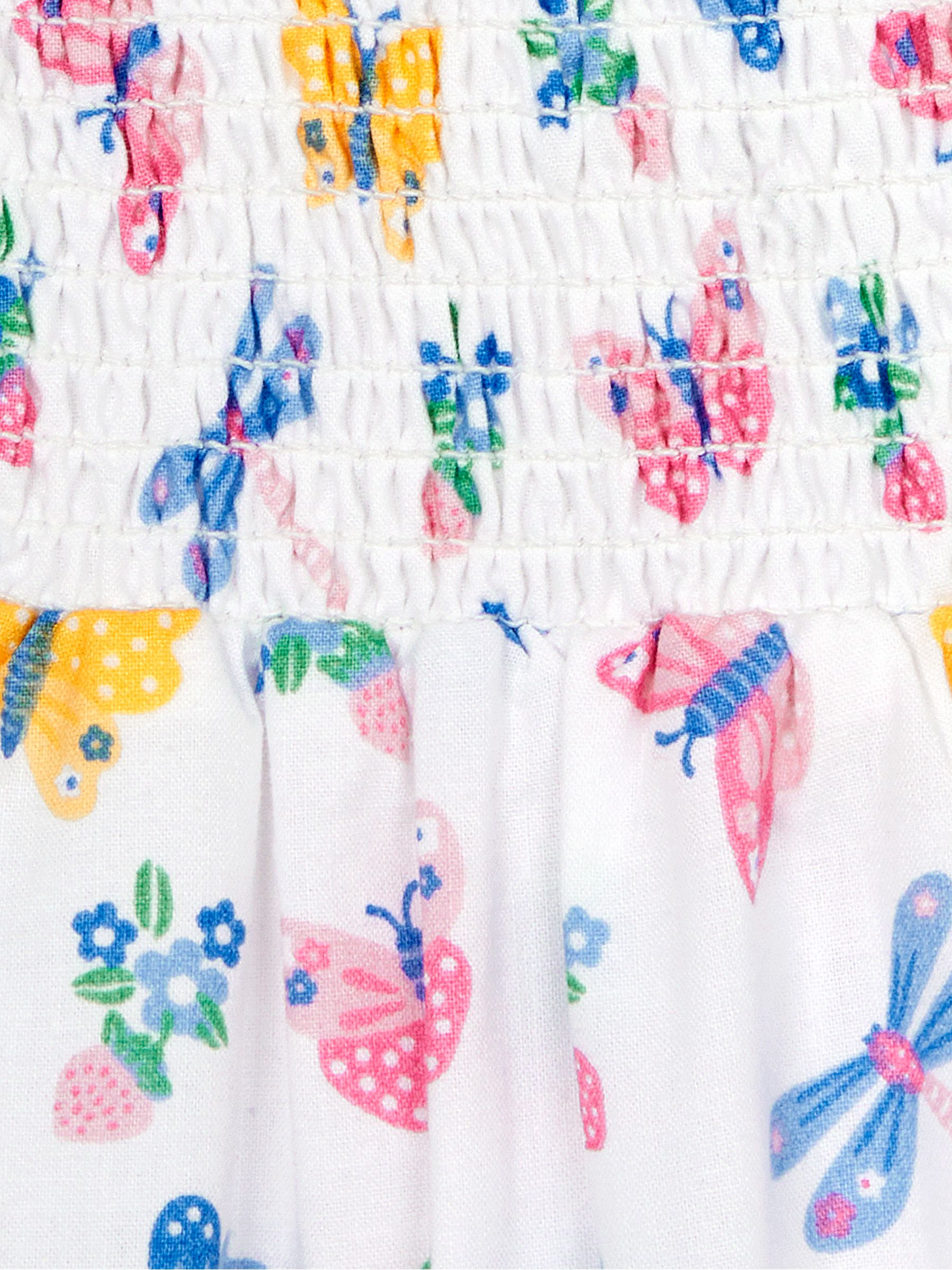 Pastel Butterfly & Dragonfly Puff Sleeve Smocked Dress - Image 3 of 3