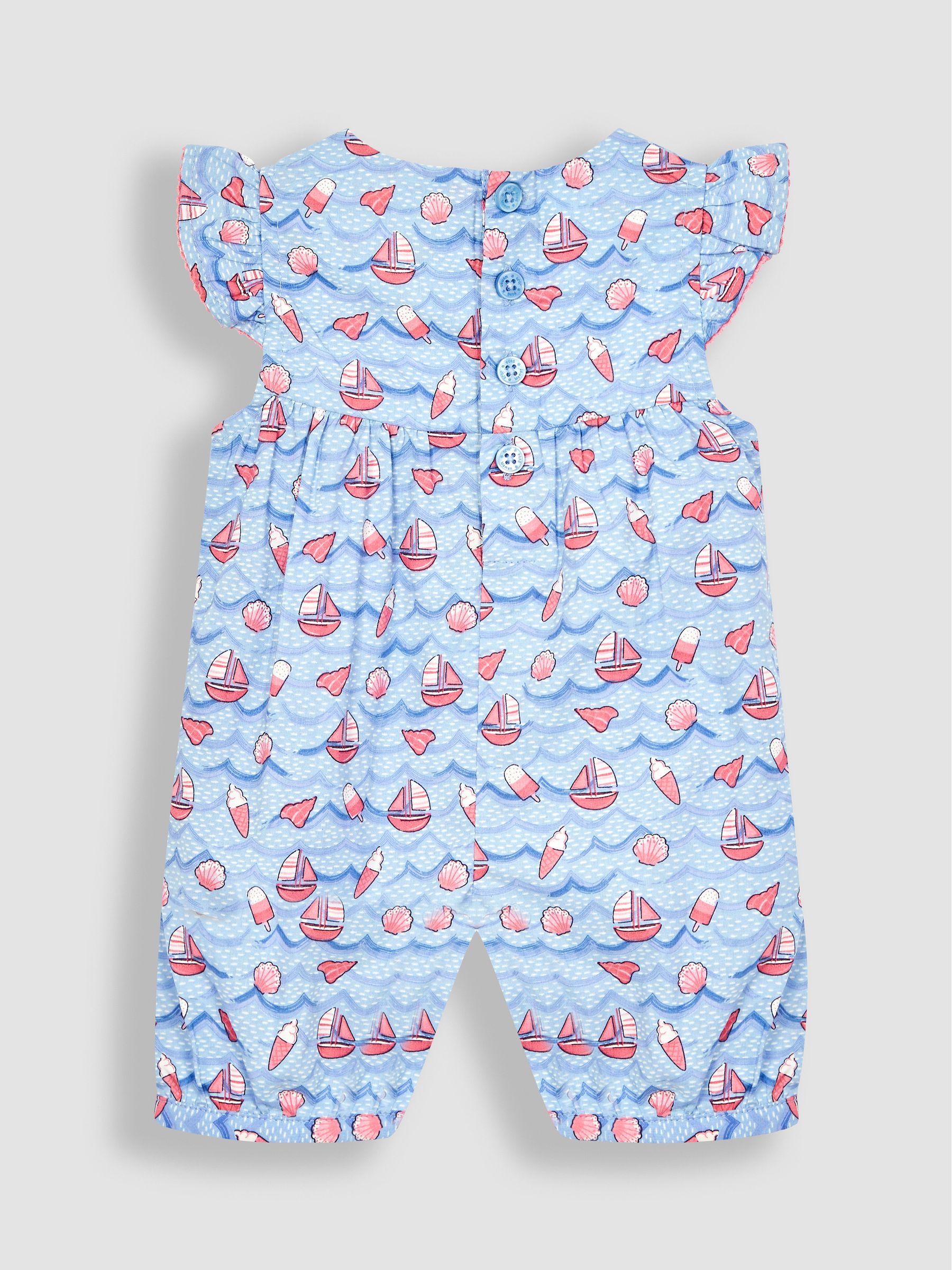 Blue Nautical Wave Print Pretty Sunsuit - Image 2 of 3