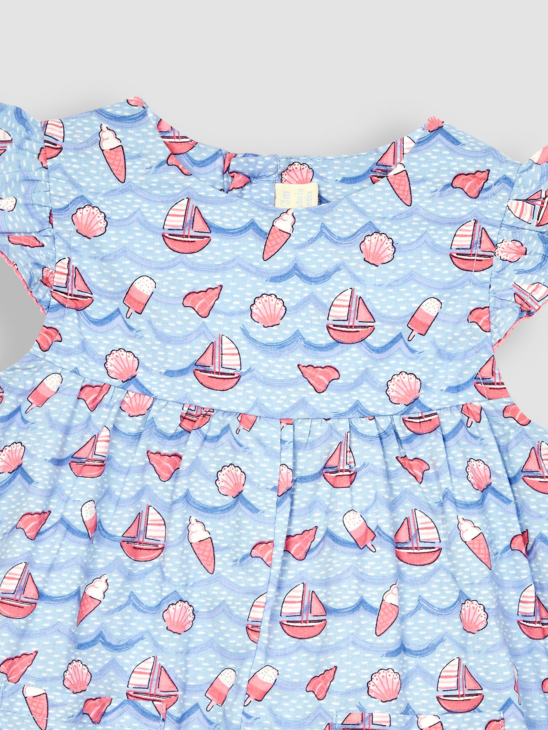 Blue Nautical Wave Print Pretty Sunsuit - Image 3 of 3