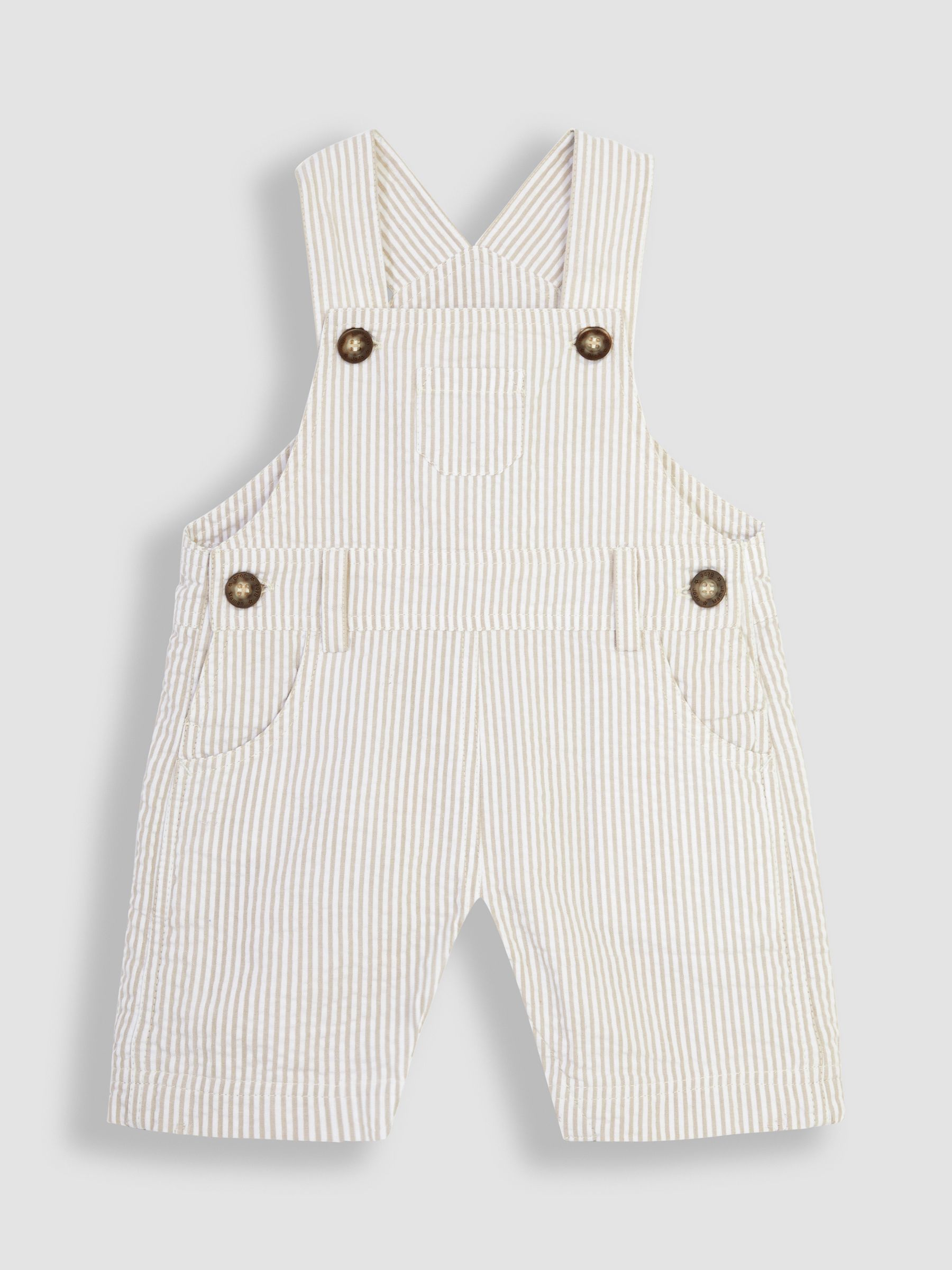 Natural Stone Seersucker Stripe Dungarees - Image 1 of 3