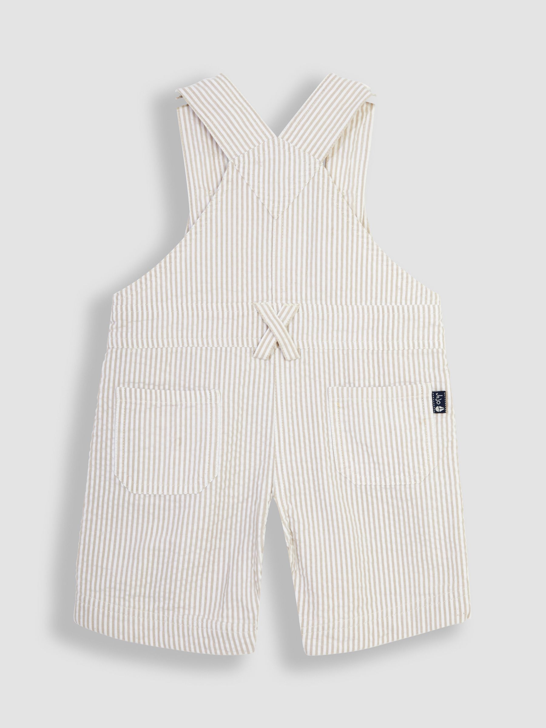 Natural Stone Seersucker Stripe Dungarees - Image 2 of 3