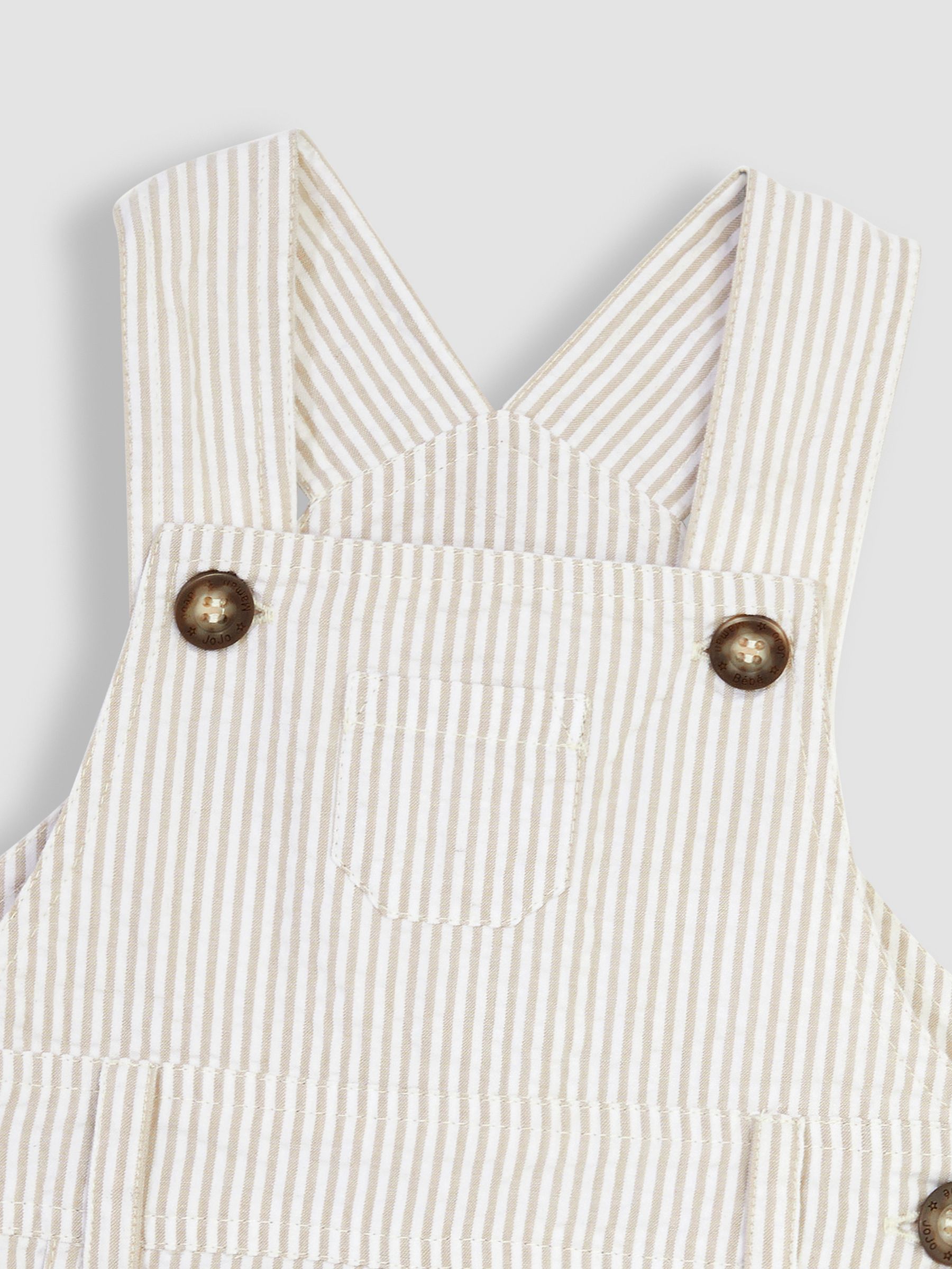 Natural Stone Seersucker Stripe Dungarees - Image 3 of 3