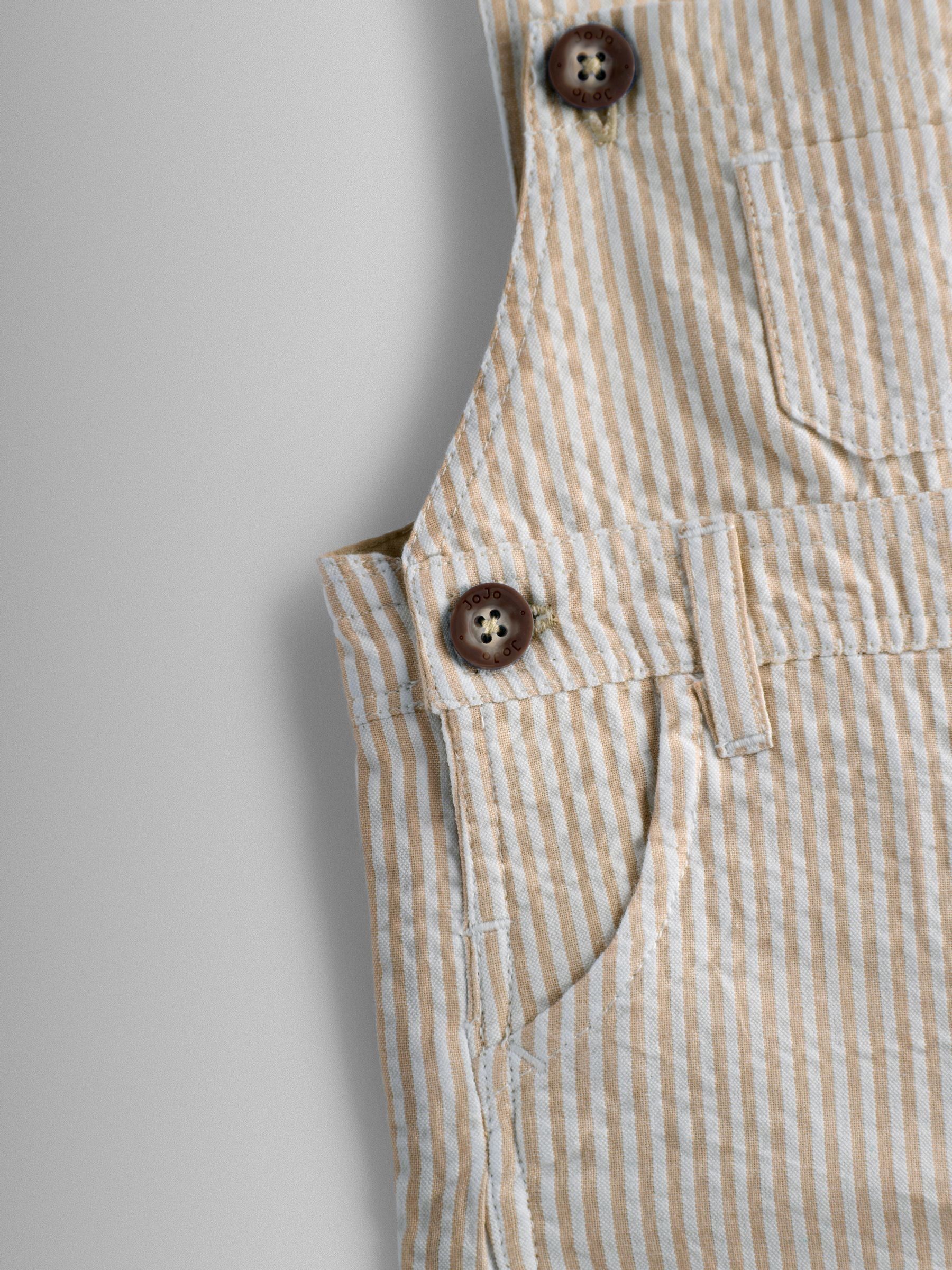 Natural Stone Seersucker Stripe Dungarees - Image 4 of 4