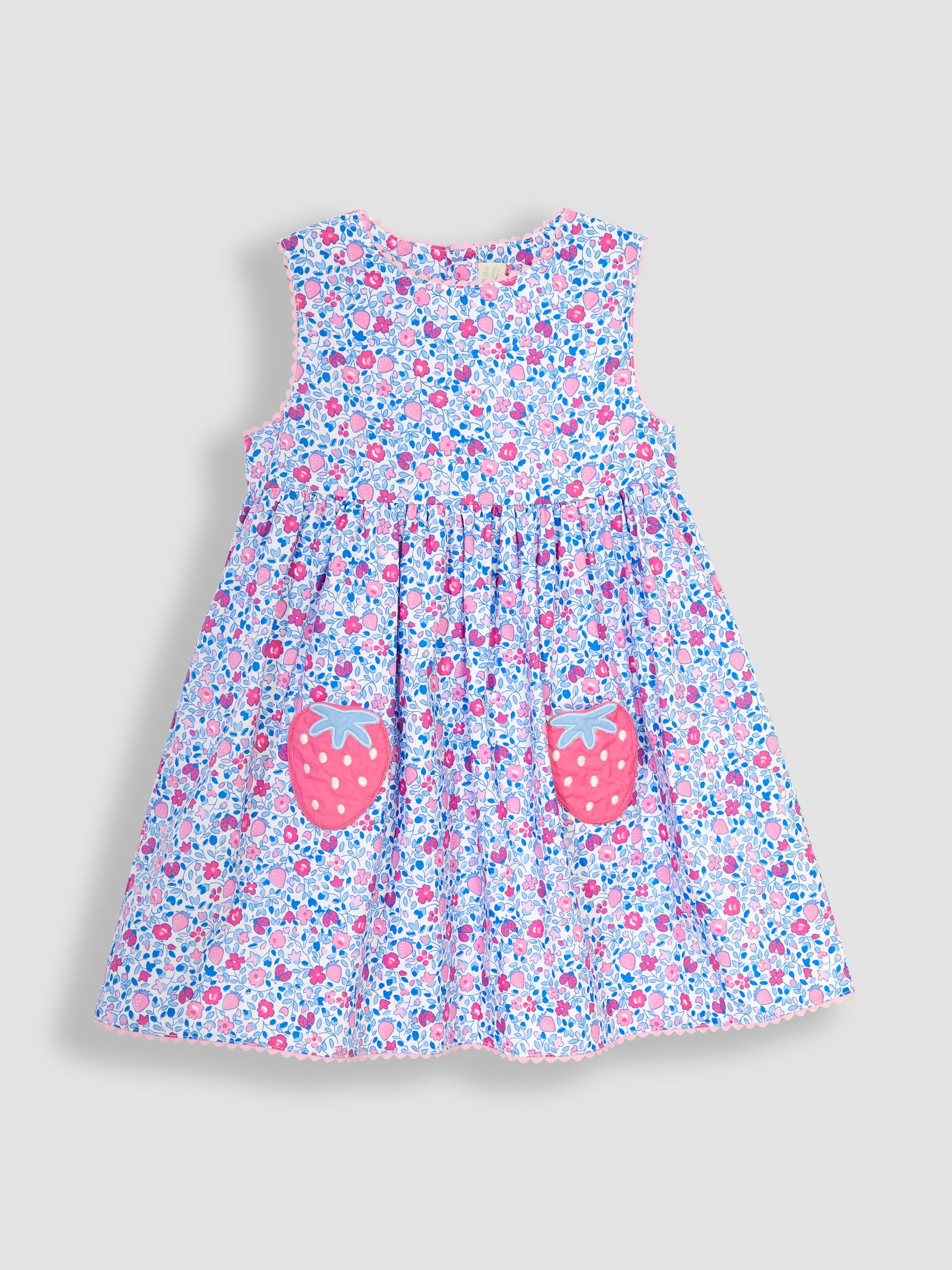 Pink Ladybird Ditsy Floral Novelty Pocket Dress - Image 1 of 3