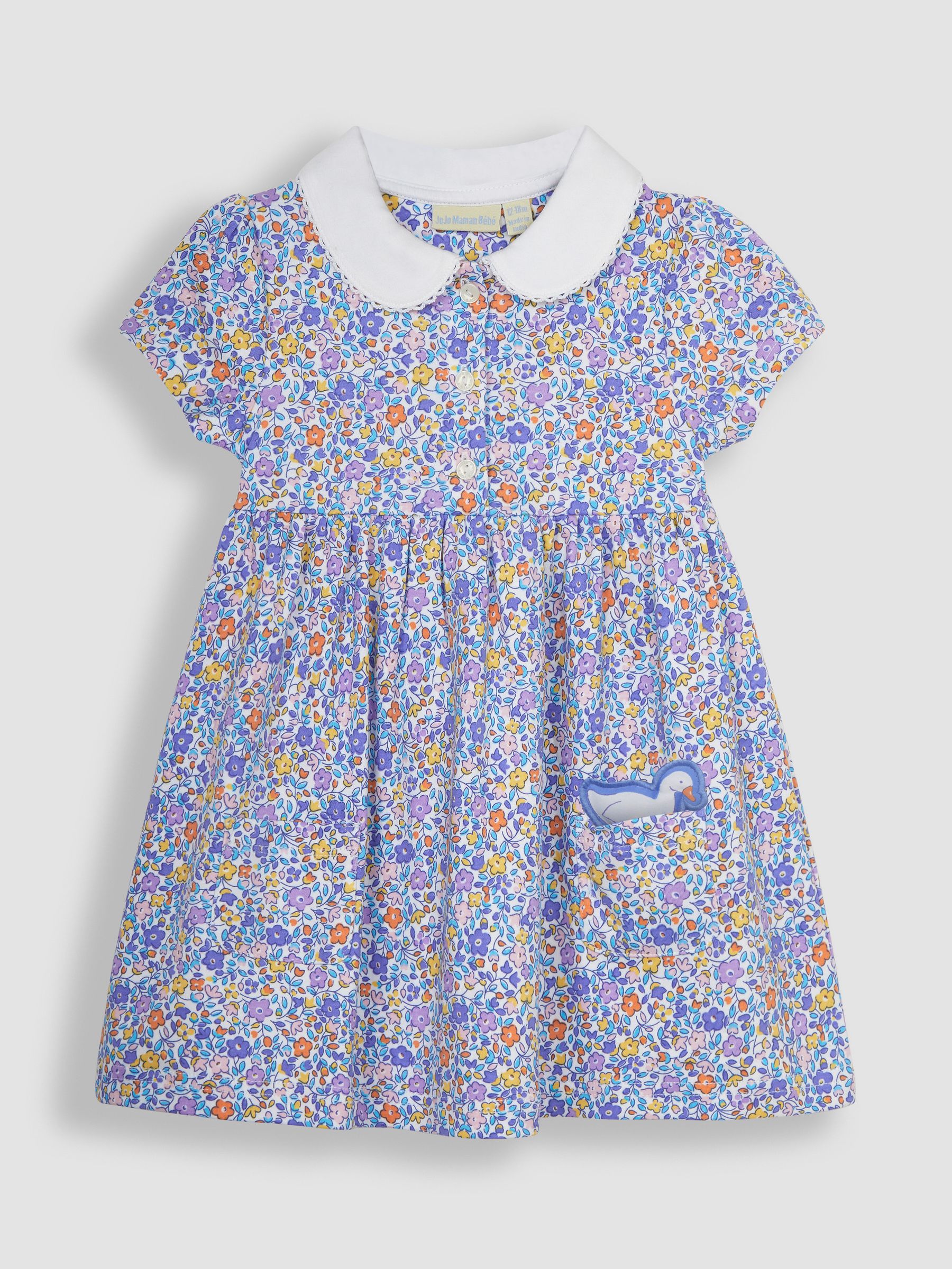 Lilac Purple Ditsy Floral Peter Pan Pet In Pocket Jersey Dress - Image 1 of 4
