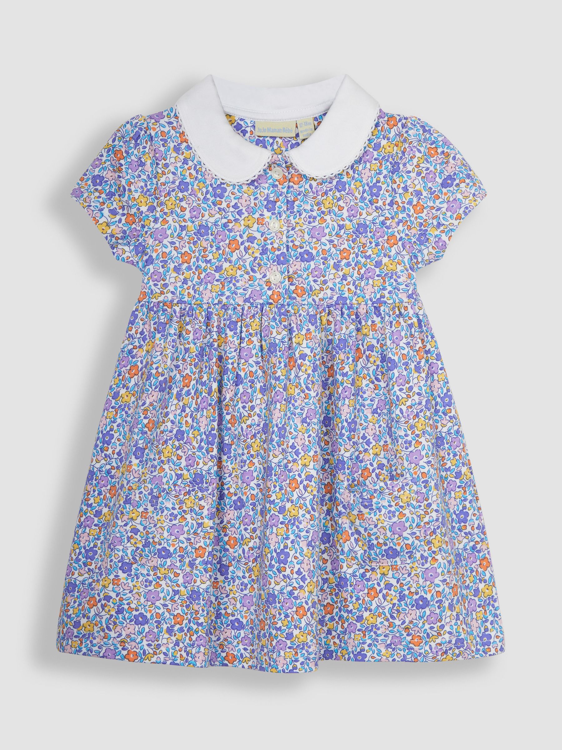 Lilac Purple Ditsy Floral Peter Pan Pet In Pocket Jersey Dress - Image 2 of 4