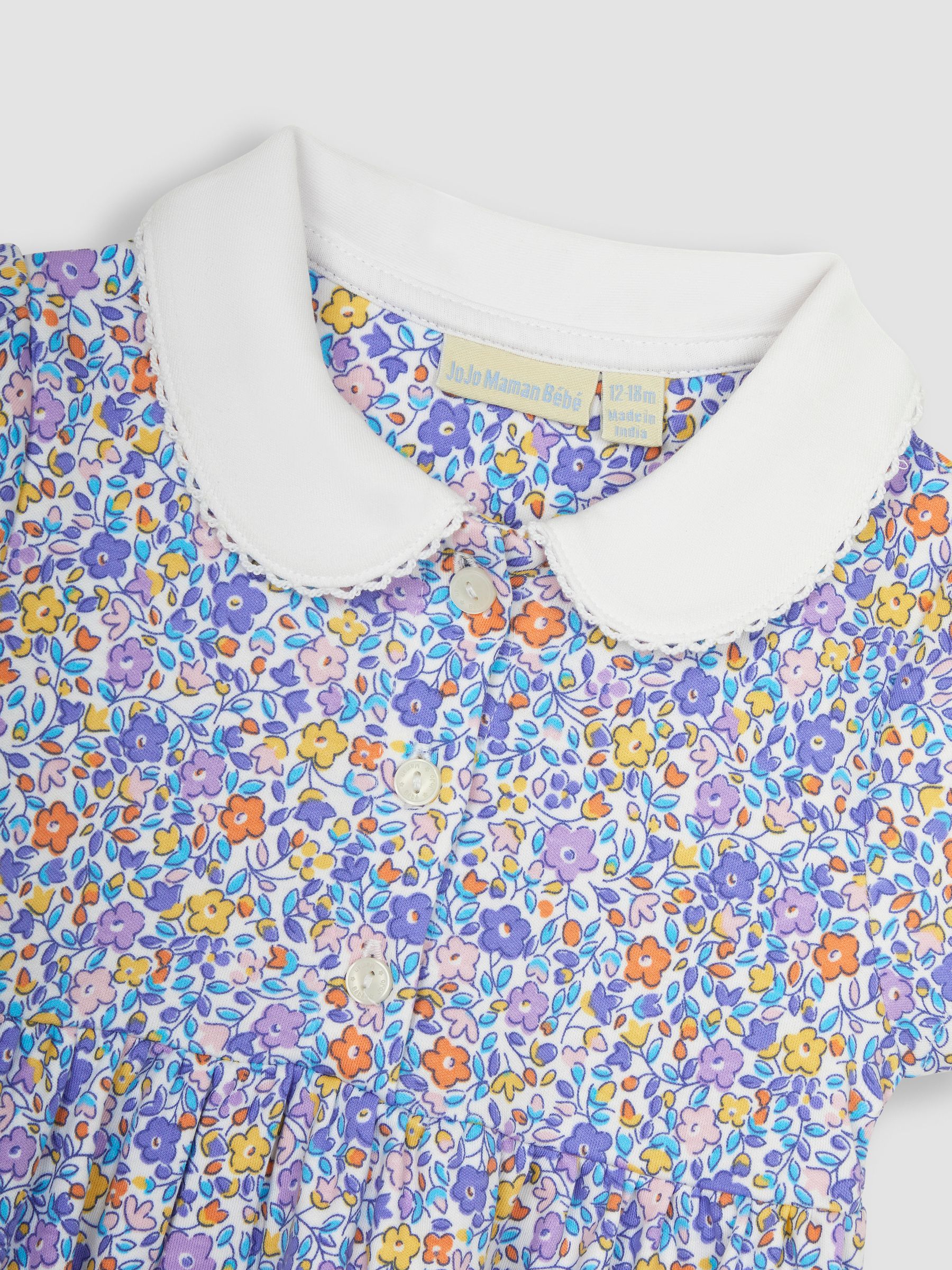 Lilac Purple Ditsy Floral Peter Pan Pet In Pocket Jersey Dress - Image 3 of 4