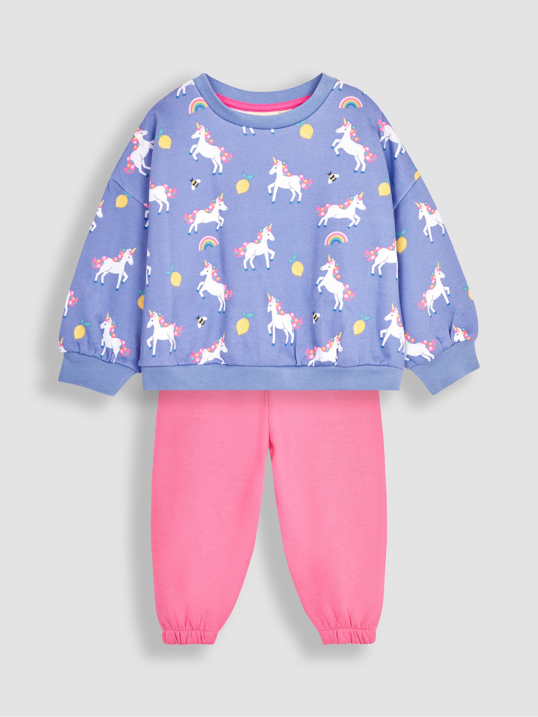 2-Piece Unicorn Sweatshirt & Joggers Set in Lilac - Image 3 of 5