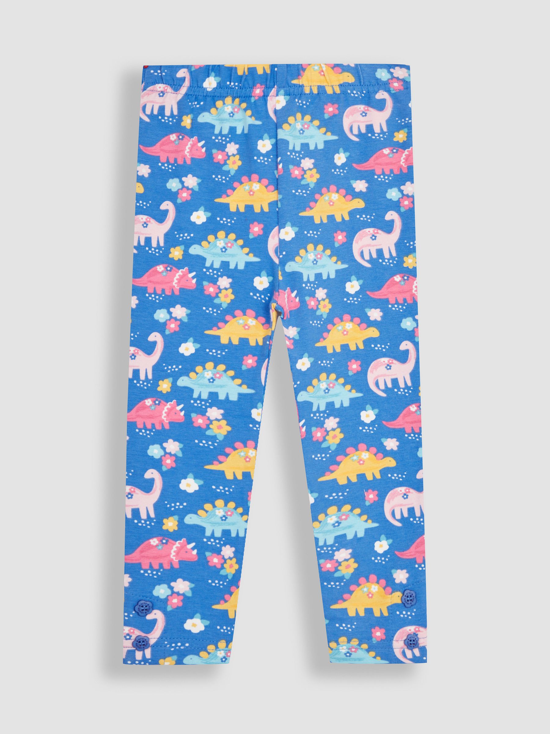 Cobalt Blue Floral Dinosaur & Yellow 2-Pack Leggings - Image 2 of 5