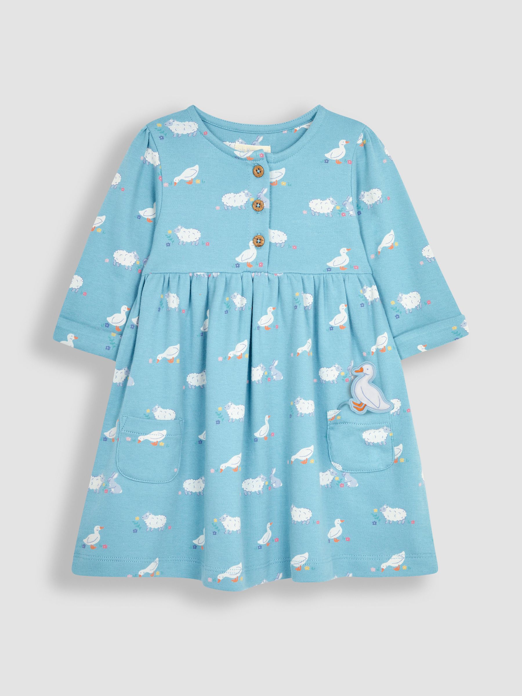Blue Duck & Friends Button Front Pet In Pocket Button Front Dress - Image 1 of 3