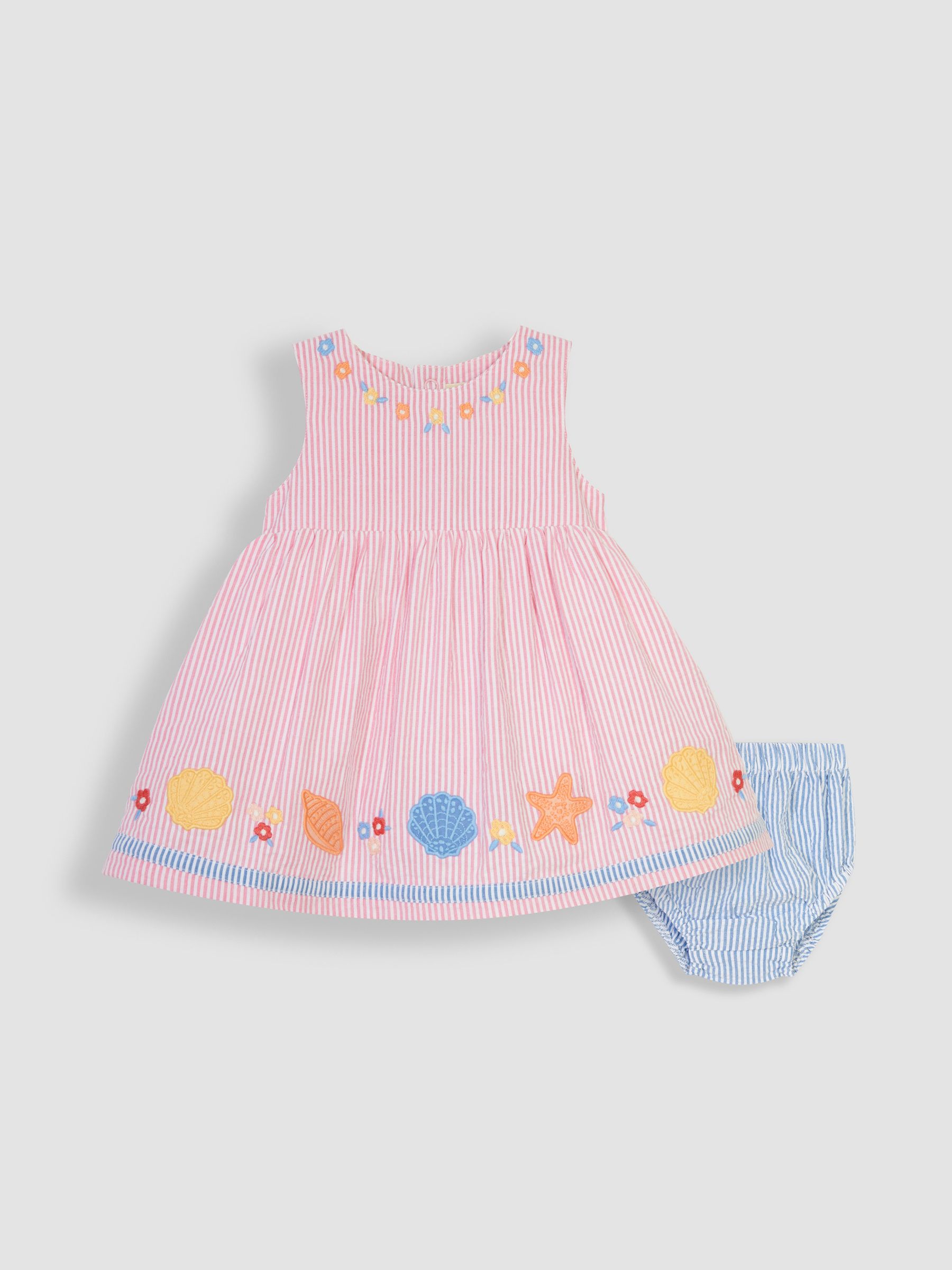 Pink Seashell Appliqué Sailor Baby Dress - Image 1 of 4