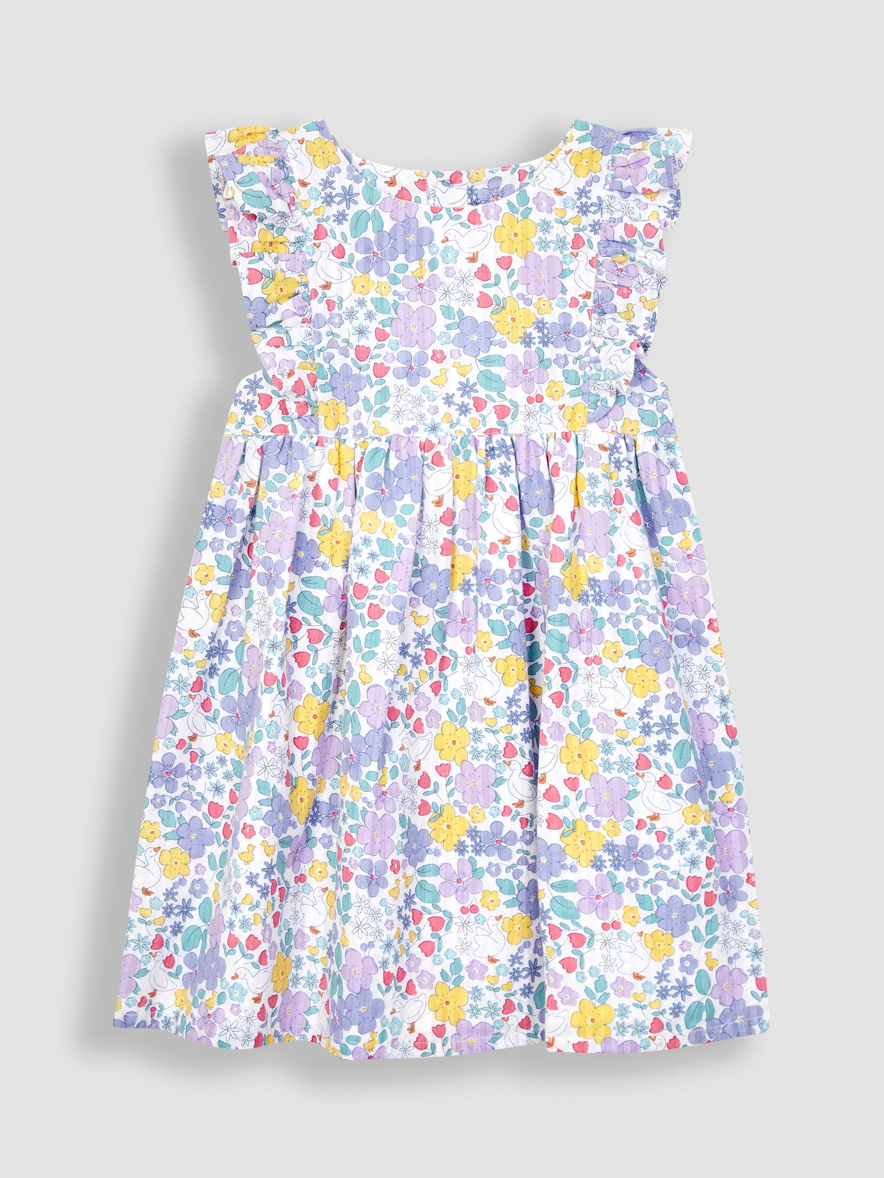 Lilac Purple Duck Floral Pretty Summer Dress - Image 1 of 3