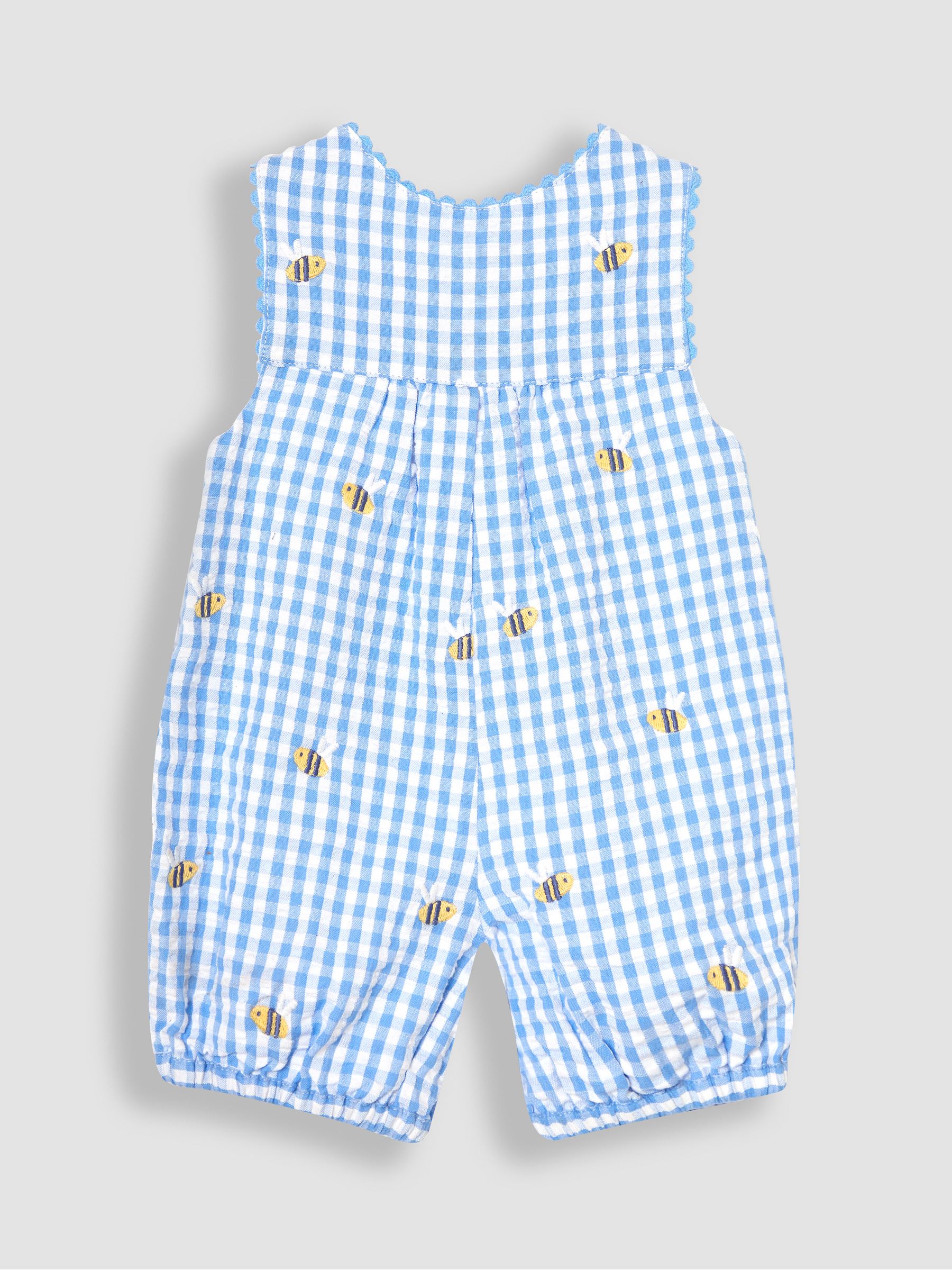 Blue Bee Embroidered Gingham Dungarees - Image 2 of 3