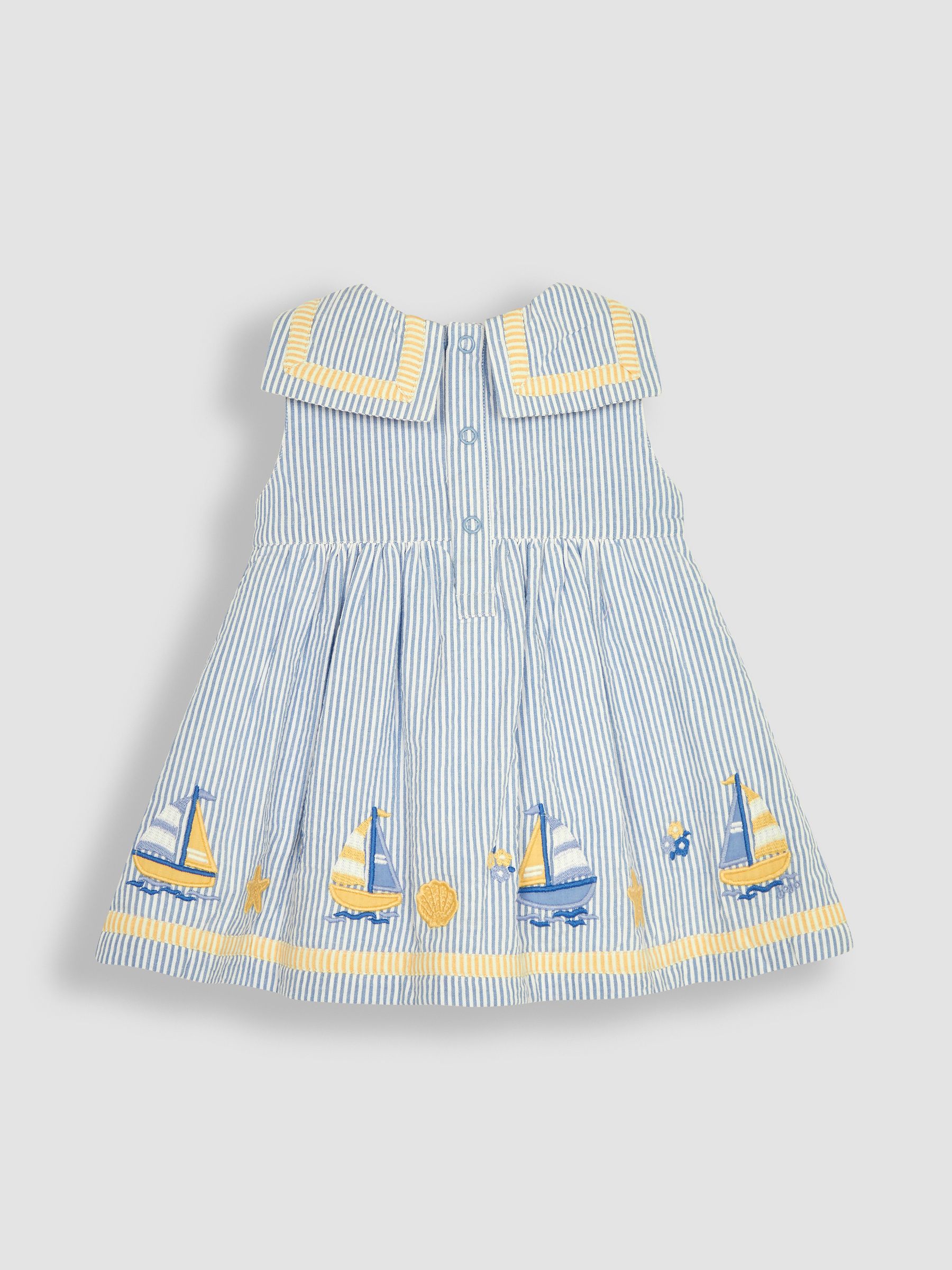 Blue Boat Appliqué Sailor Baby Dress - Image 4 of 6