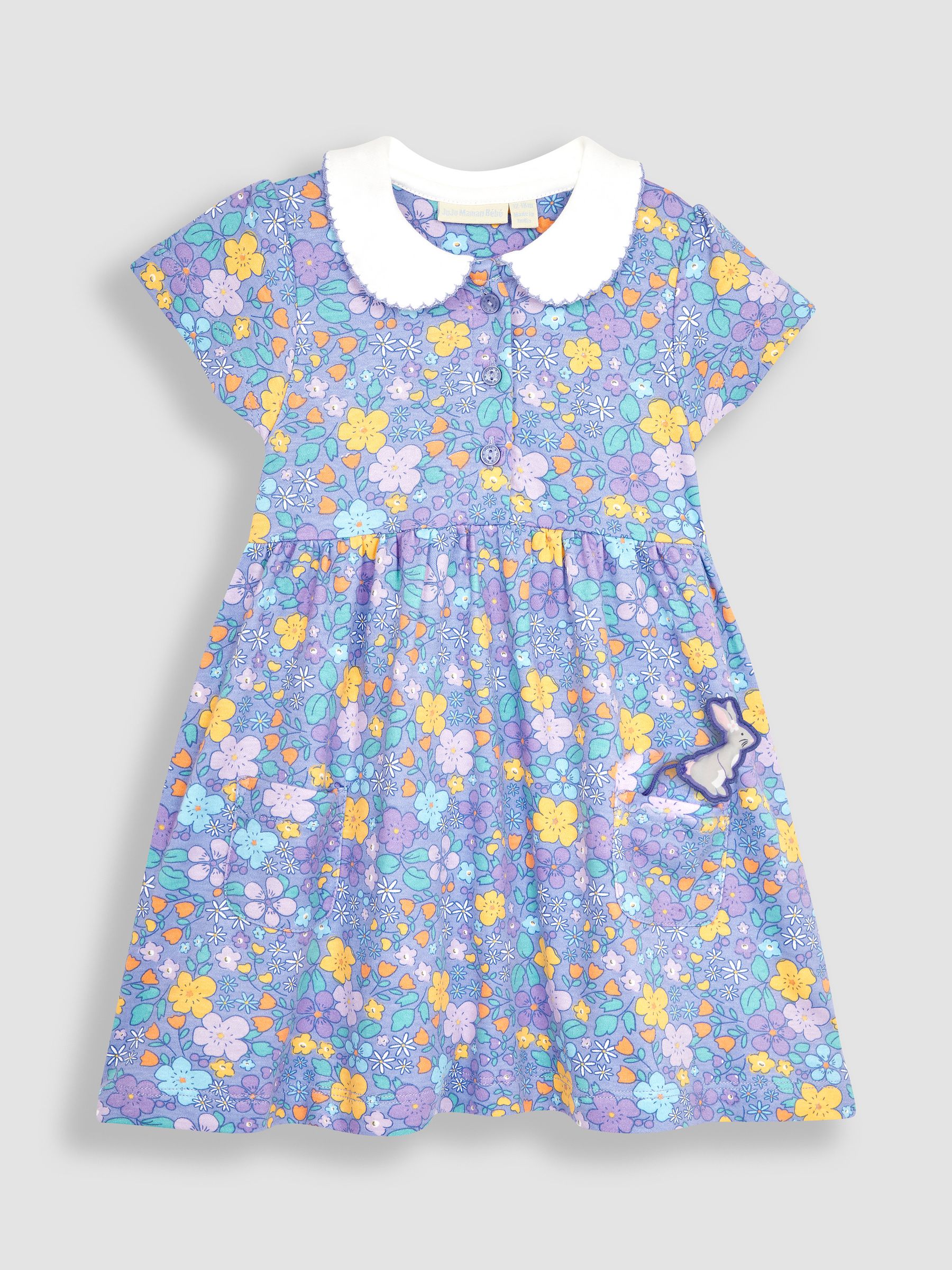 Lilac Purple Floral Peter Pan Pet In Pocket Jersey Dress - Image 1 of 3