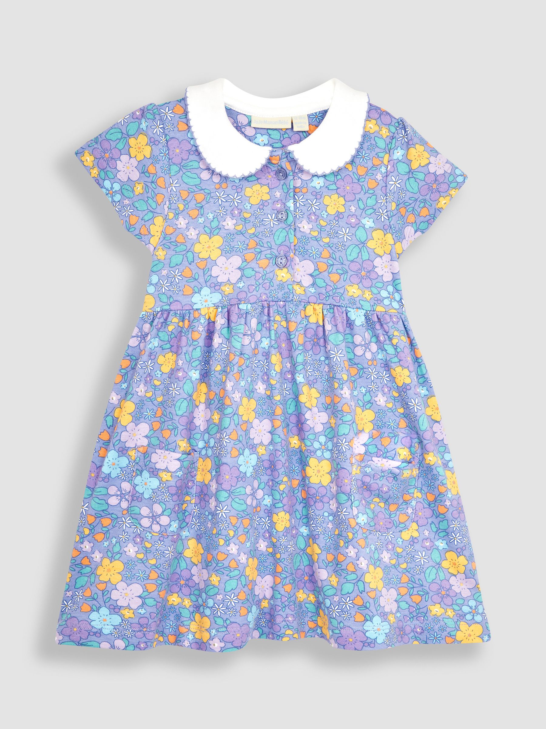 Lilac Purple Floral Peter Pan Pet In Pocket Jersey Dress - Image 2 of 3