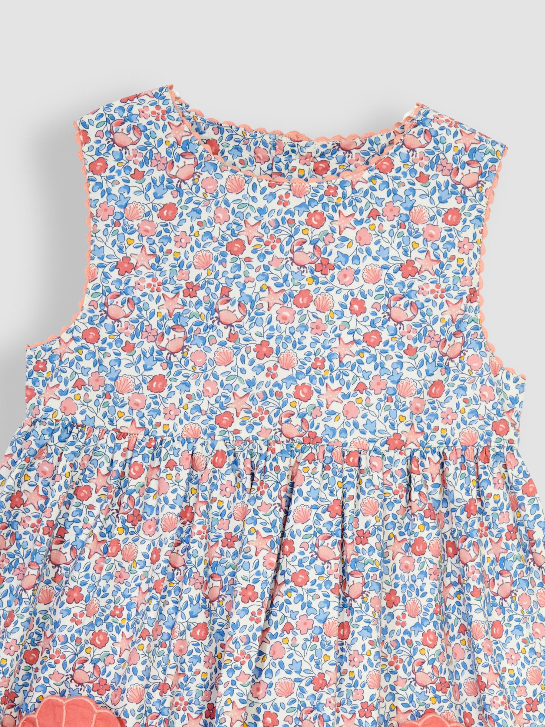 Blue Seaside Ditsy Floral Novelty Pocket Dress - Image 3 of 3