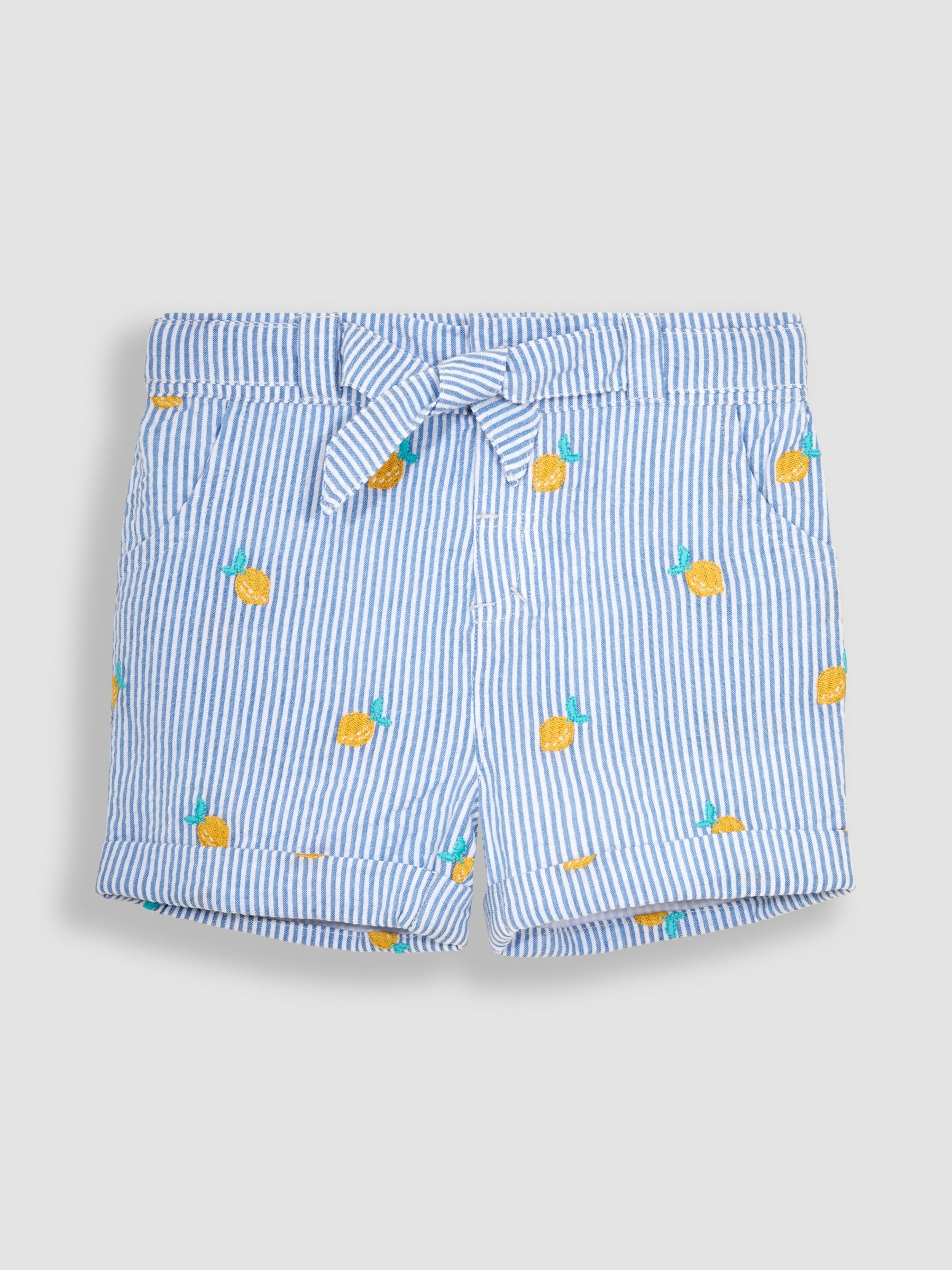 Blue Lemon Embroidered Seersucker Pretty Shorts - Image 2 of 4
