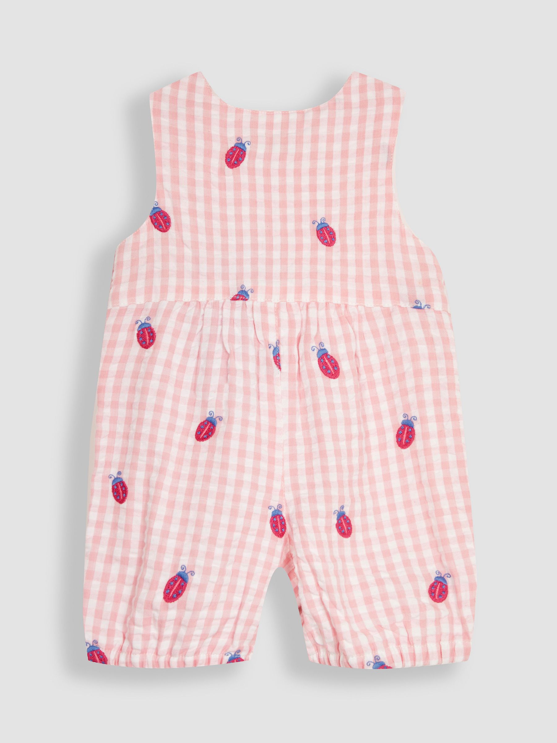Pink Ladybird Embroidered Gingham Dungarees - Image 2 of 4