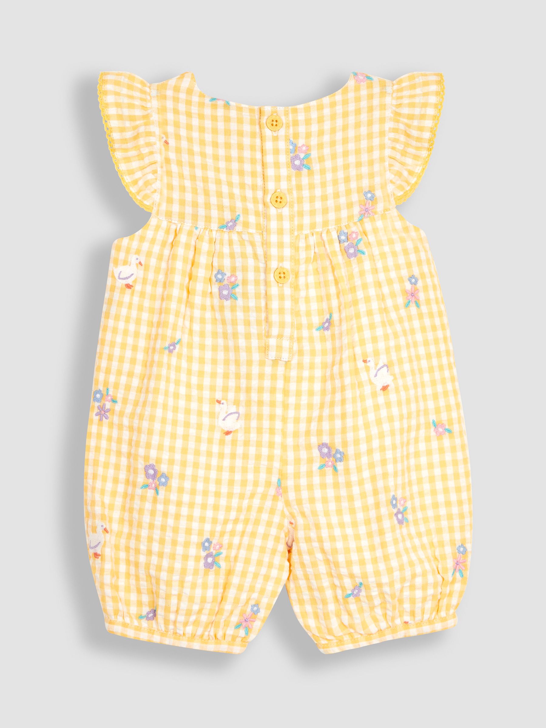 Yellow Gingham Duck Embroidered Pretty Sunsuit - Image 3 of 4
