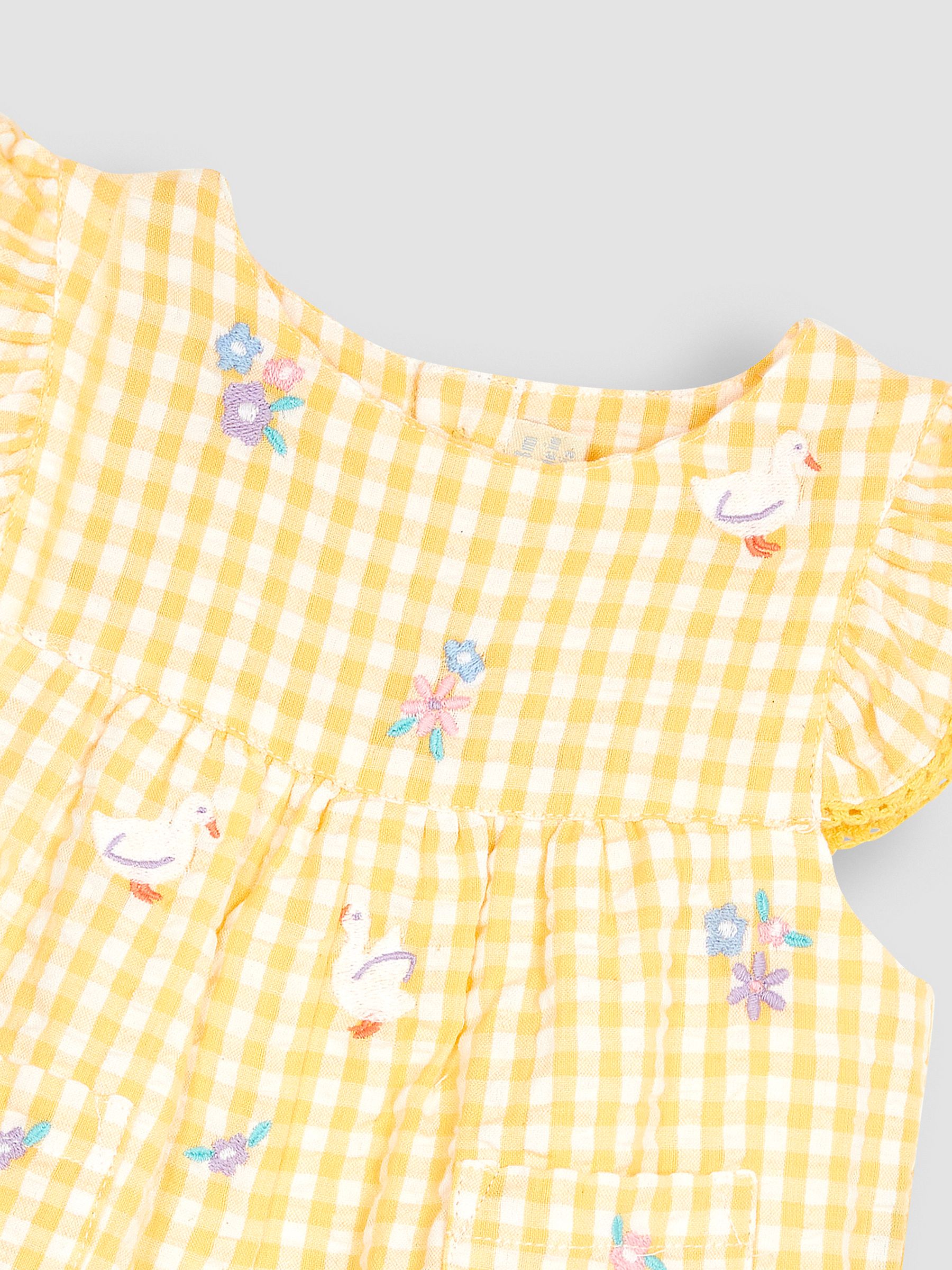 Yellow Gingham Duck Embroidered Pretty Sunsuit - Image 4 of 4