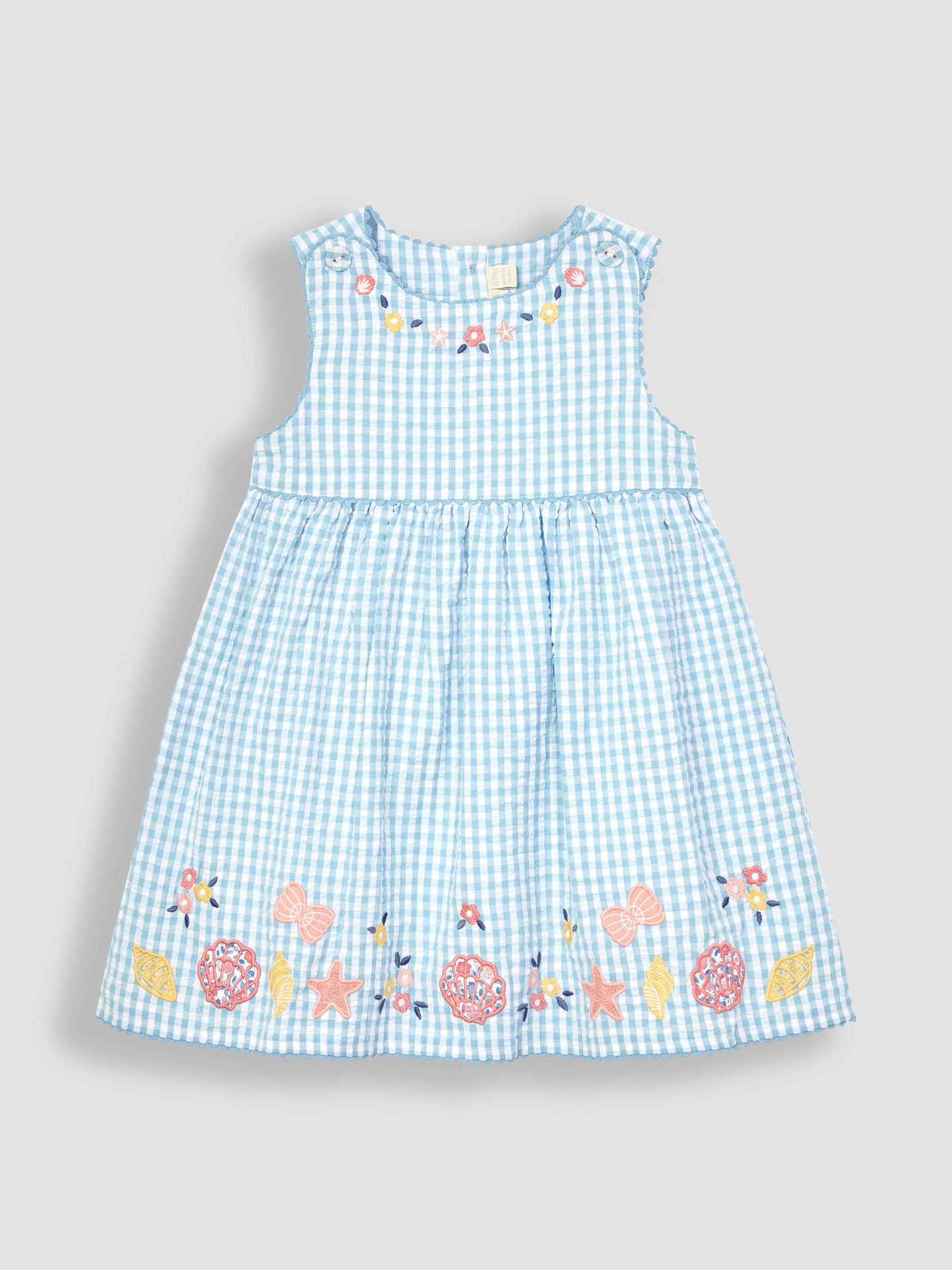 Blue Nautical Appliqué Gingham Summer Dress - Image 1 of 3