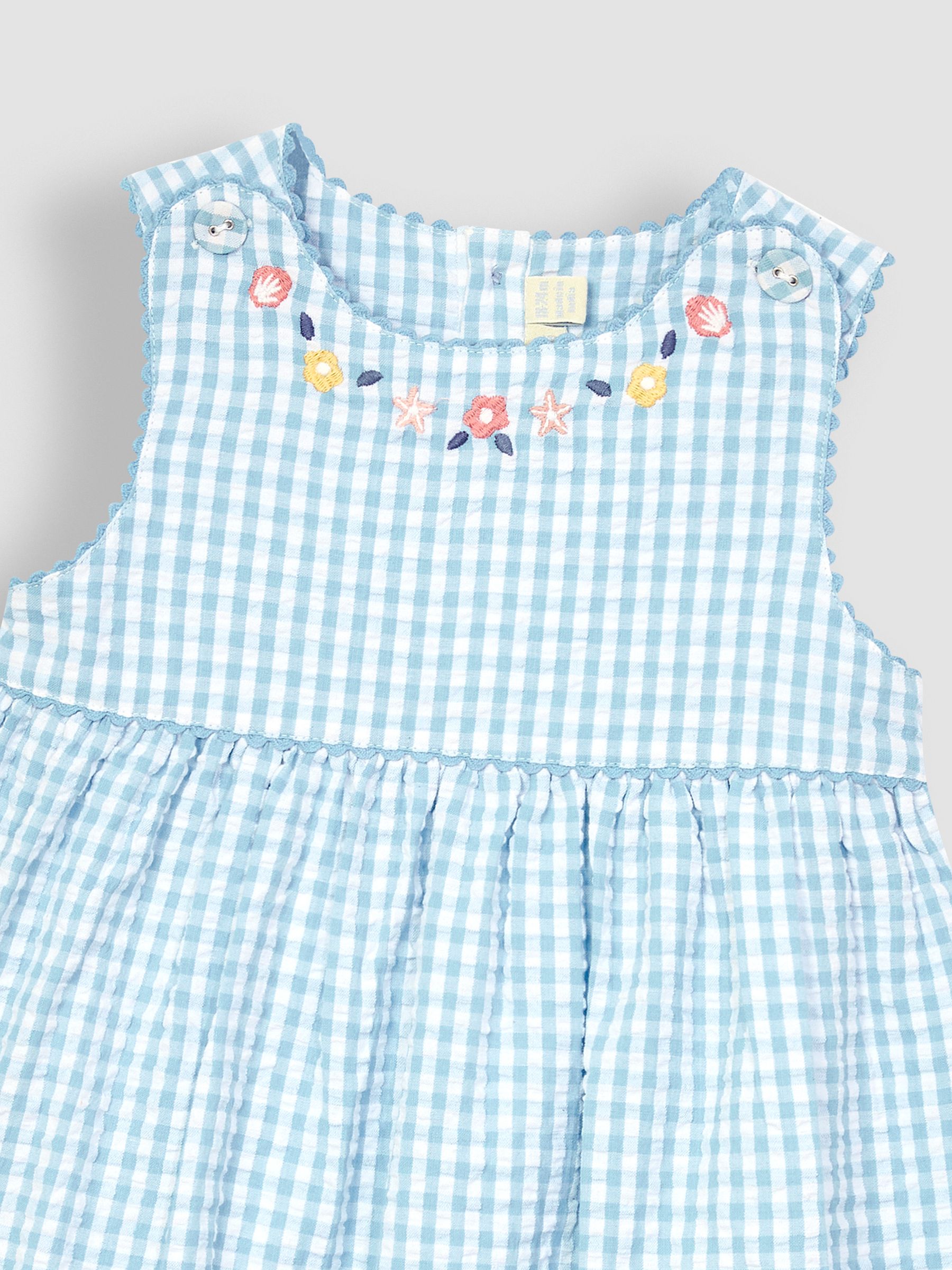 Blue Nautical Appliqué Gingham Summer Dress - Image 2 of 3
