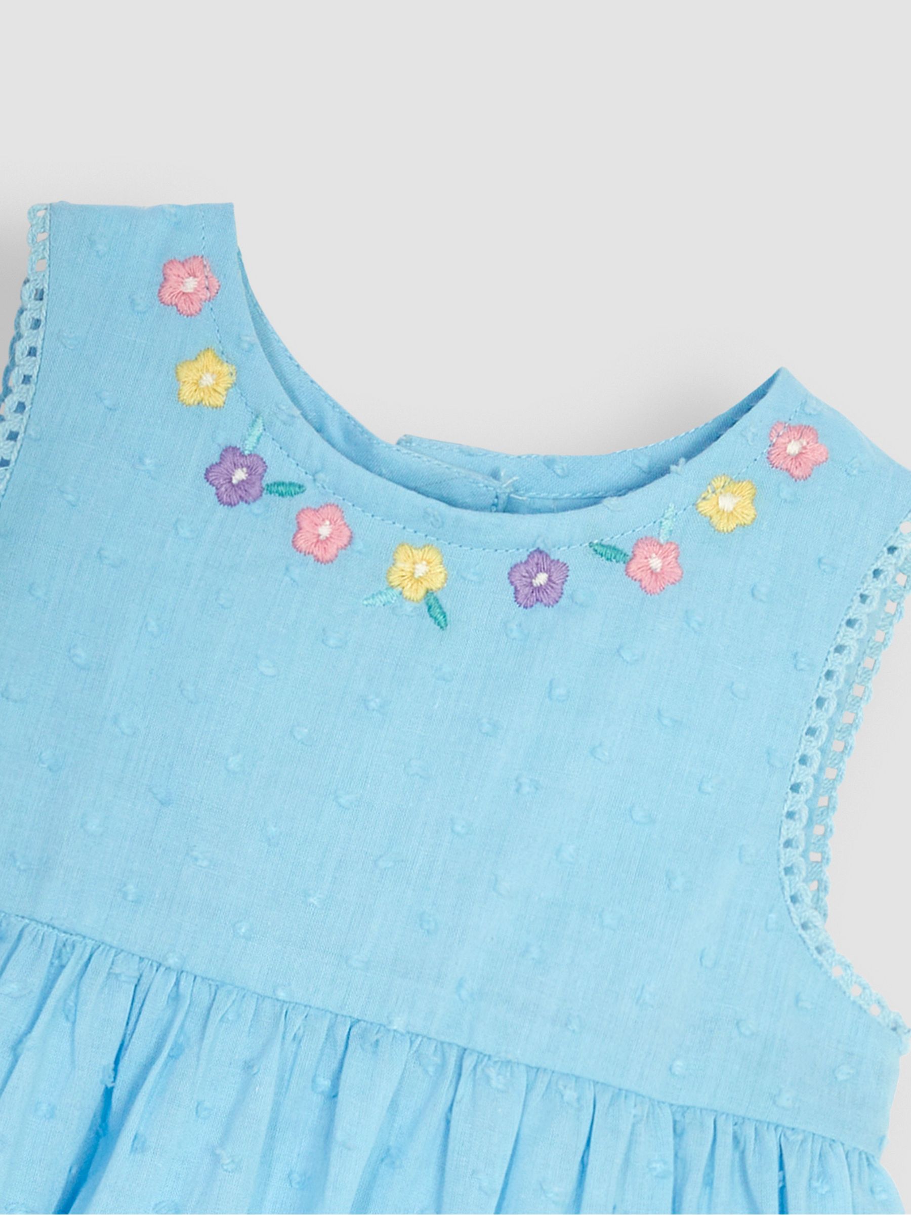 Blue Mouse Floral Embroidered Baby Dress - Image 4 of 4