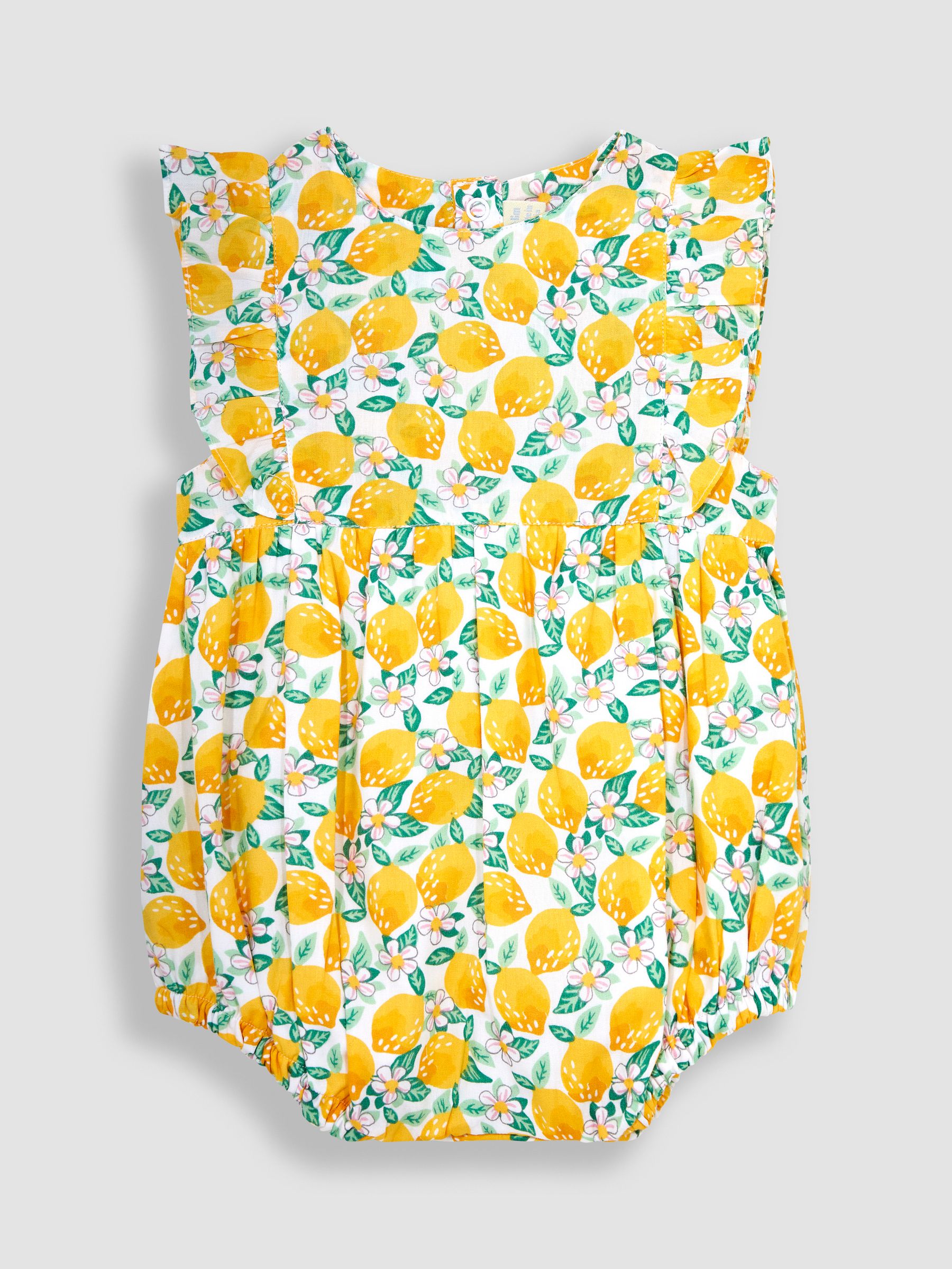 Yellow Lemon Bloom Floral Bubble Romper - Image 1 of 3
