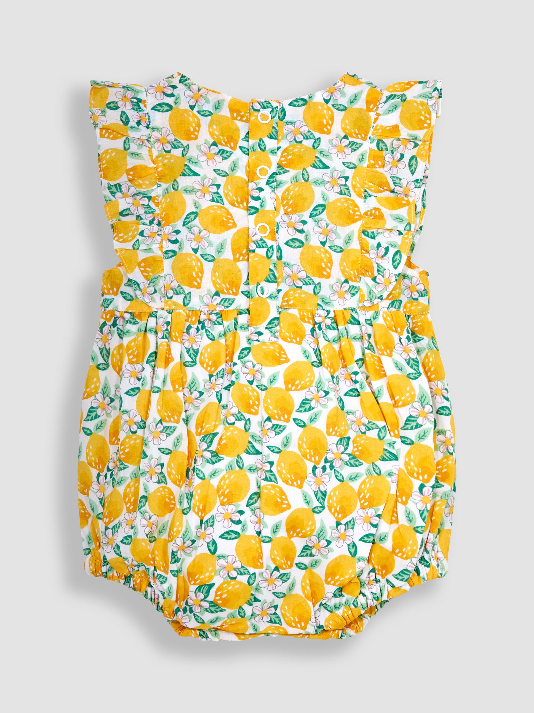 Yellow Lemon Bloom Floral Bubble Romper - Image 2 of 3