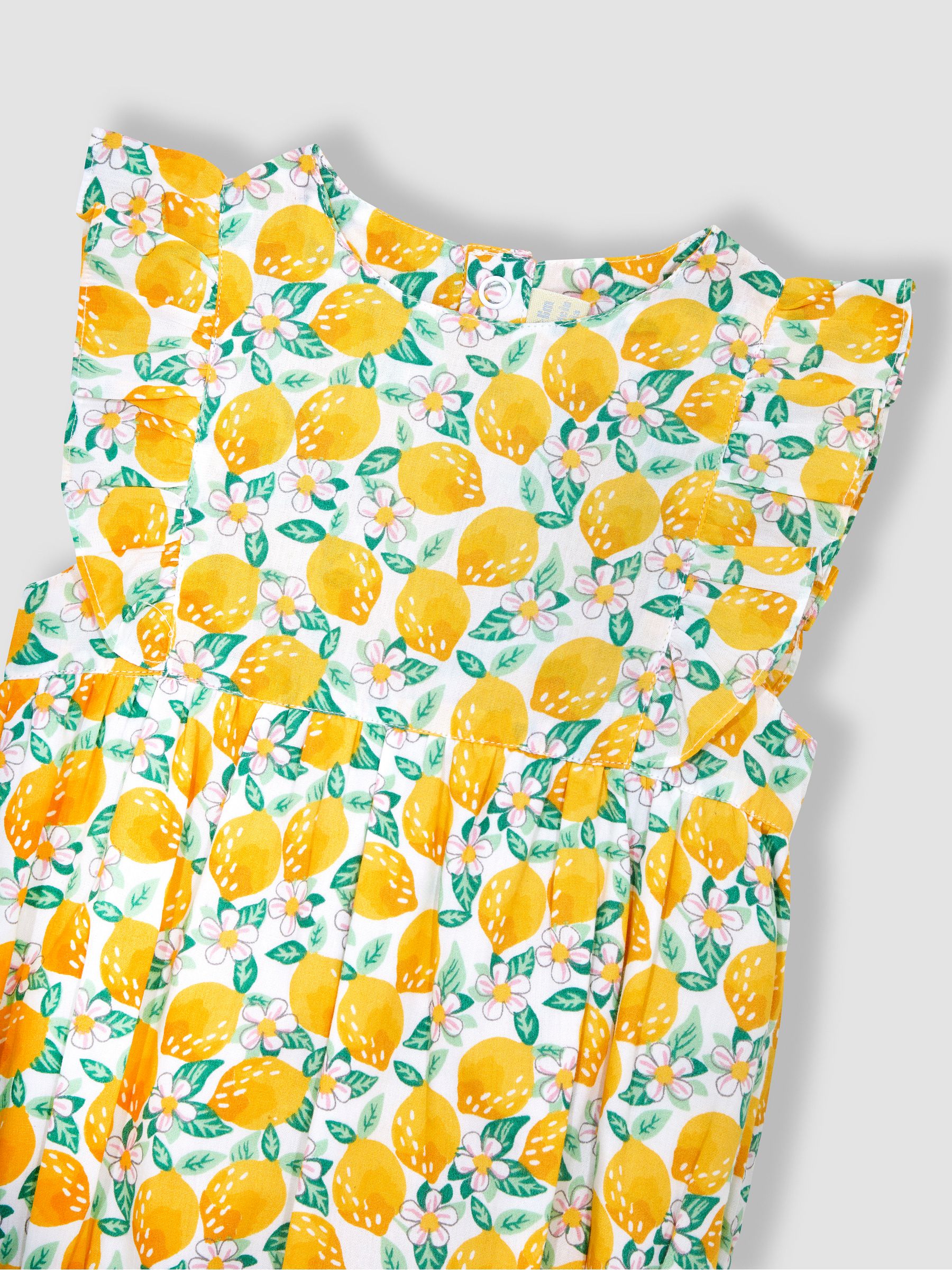 Yellow Lemon Bloom Floral Bubble Romper - Image 3 of 3