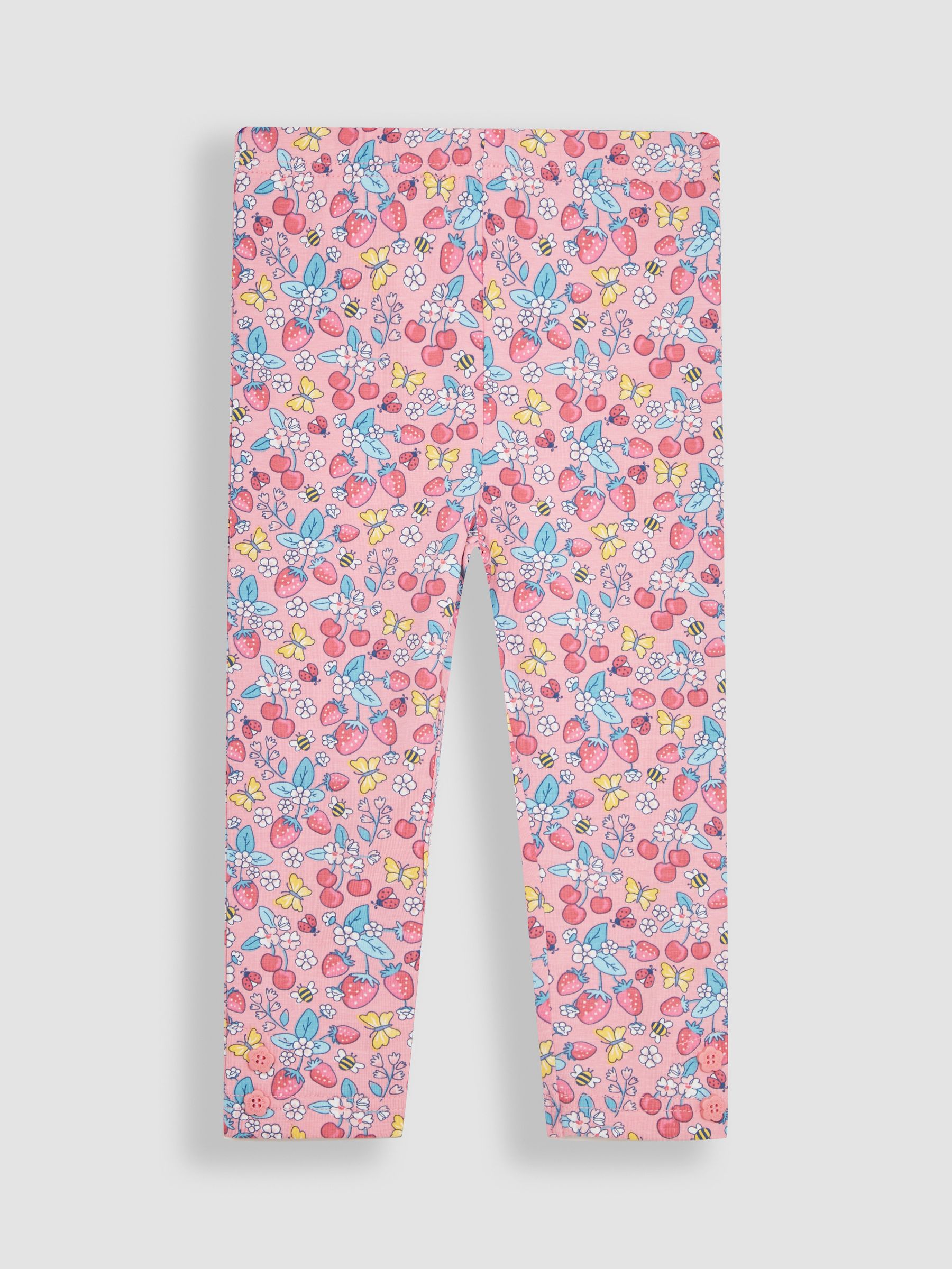 Pink Strawberry Garden Floral & Blue 2-Pack Leggings - Image 2 of 7