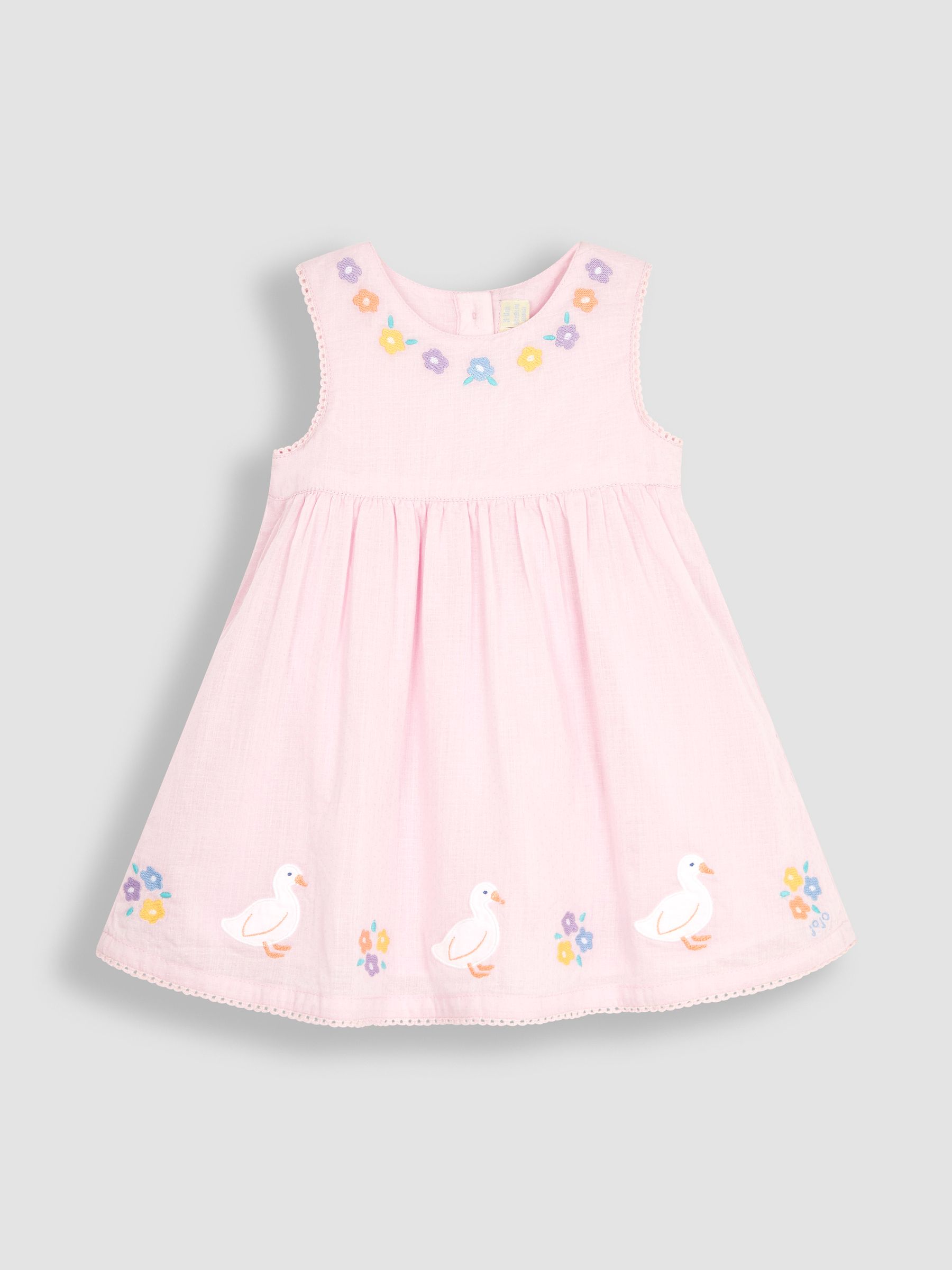 Pink Duck Embroidered Baby Dress - Image 2 of 4