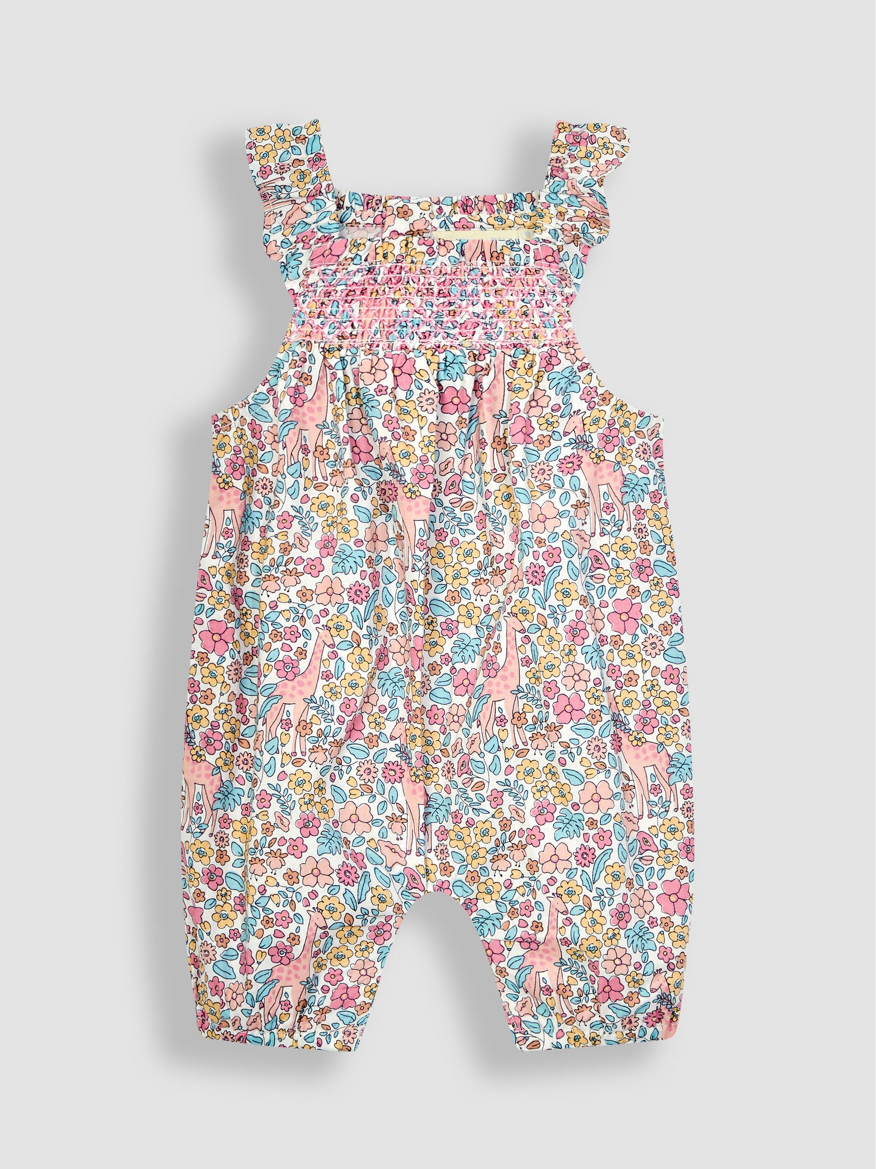 Pink Giraffe Floral Sunsuit - Image 1 of 3
