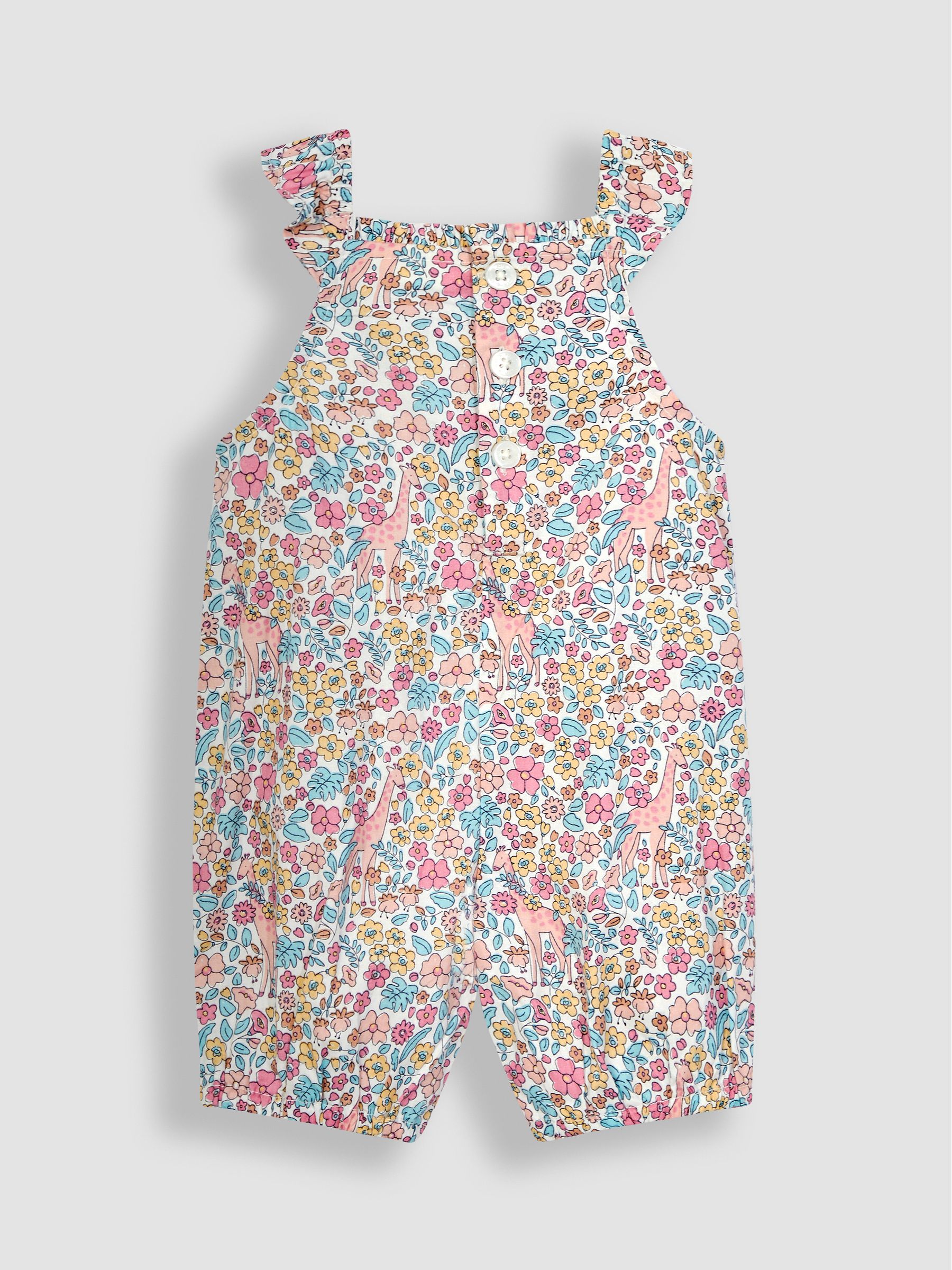 Pink Giraffe Floral Sunsuit - Image 2 of 3