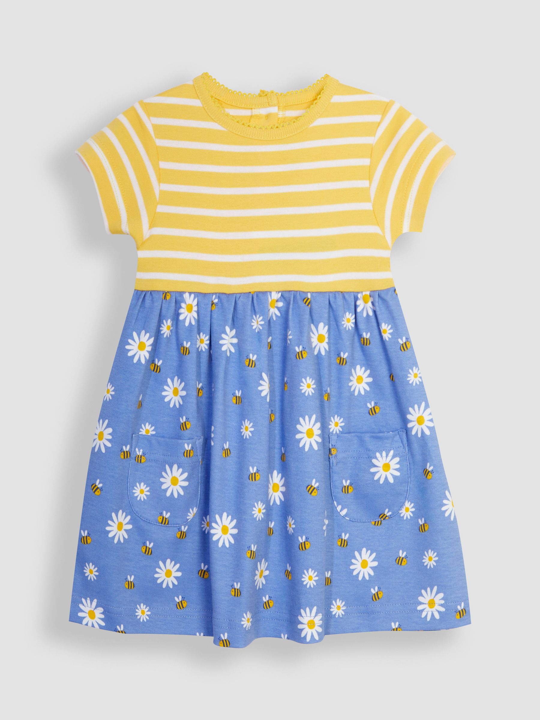 Blue Daisy & Bee Mix & Match With Pet In Pocket Jersey Dress - Image 1 of 4