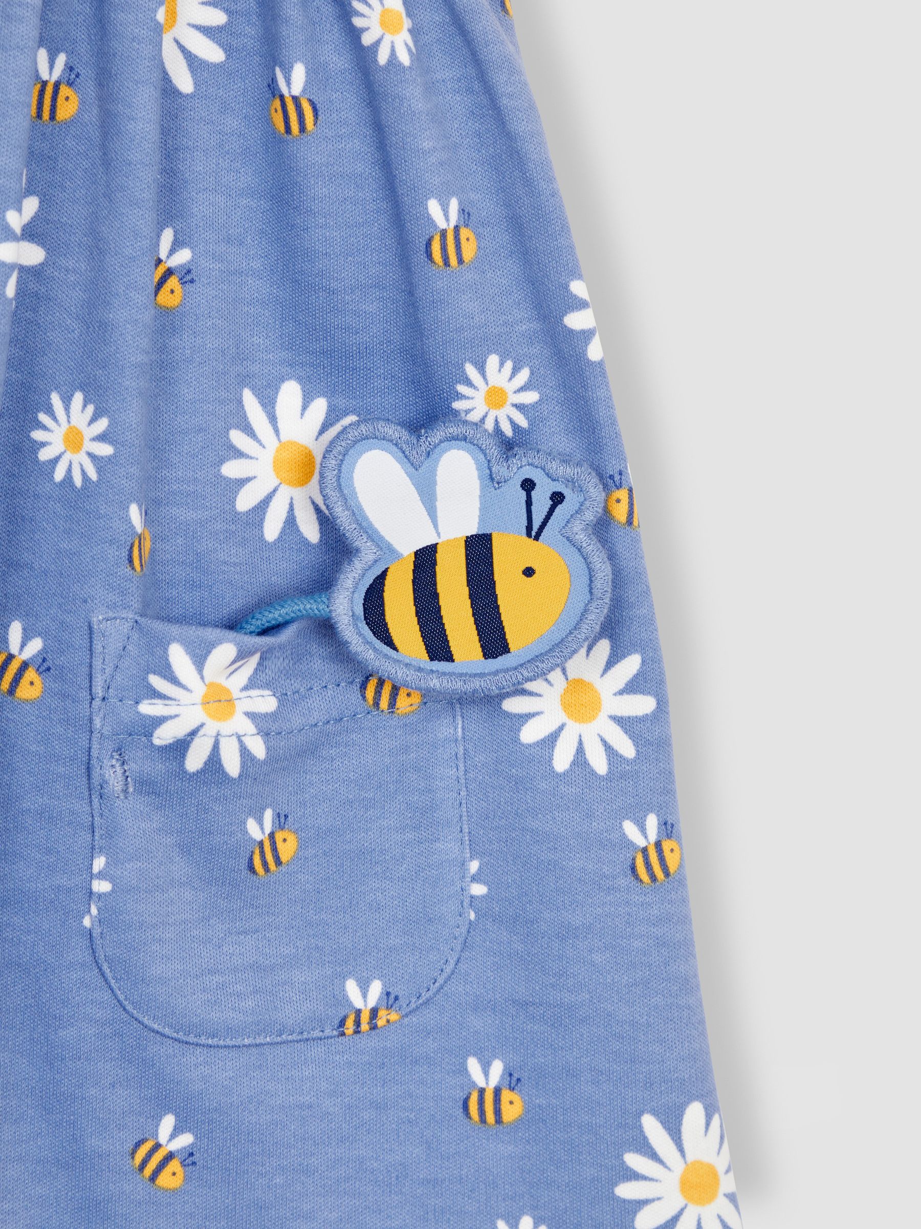 Blue Daisy & Bee Mix & Match With Pet In Pocket Jersey Dress - Image 3 of 4