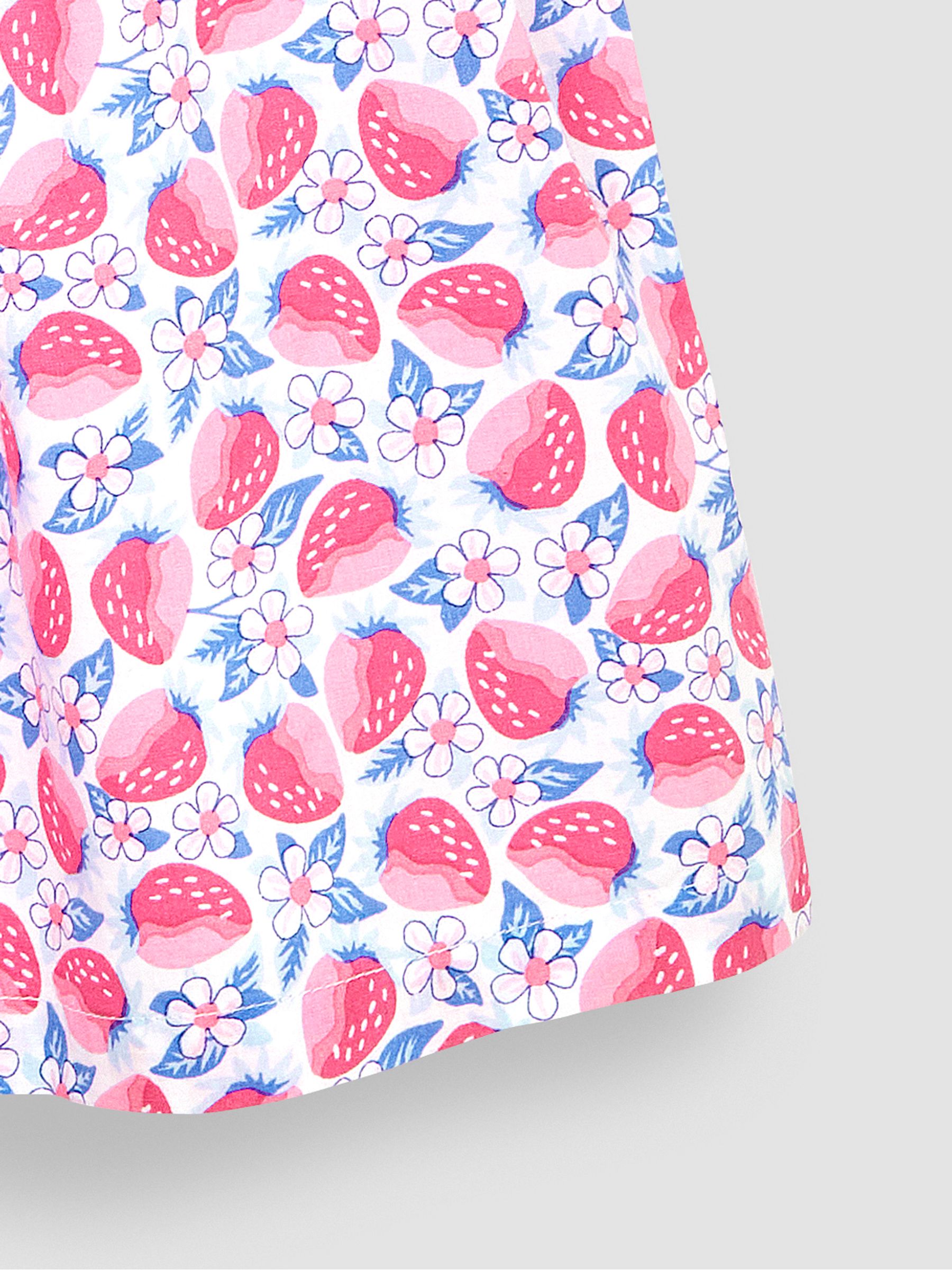 Pink Strawberry Bloom Puff Sleeve Smocked Dress - Image 4 of 4