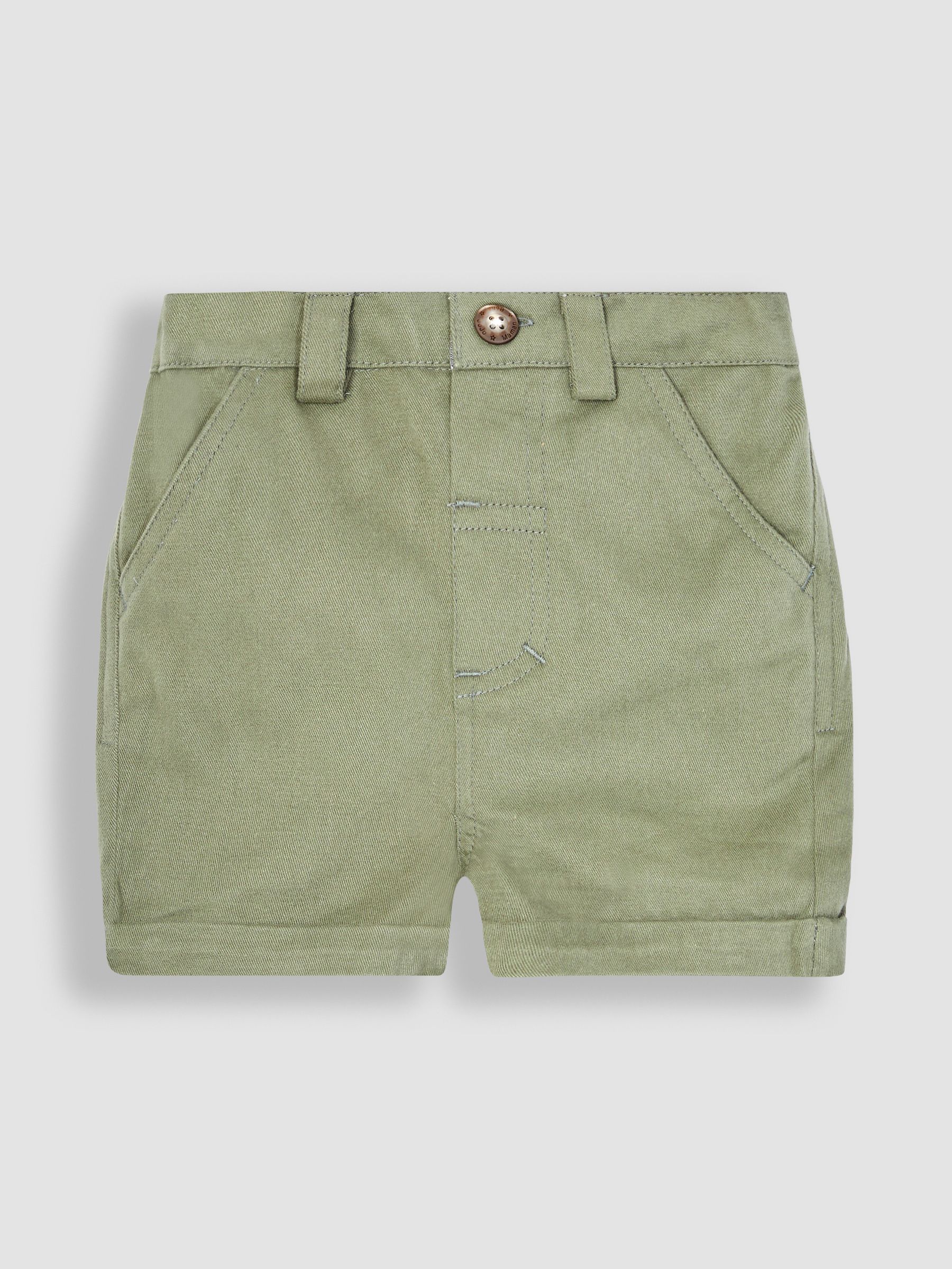 Khaki Green Twill Chino Shorts - Image 1 of 3