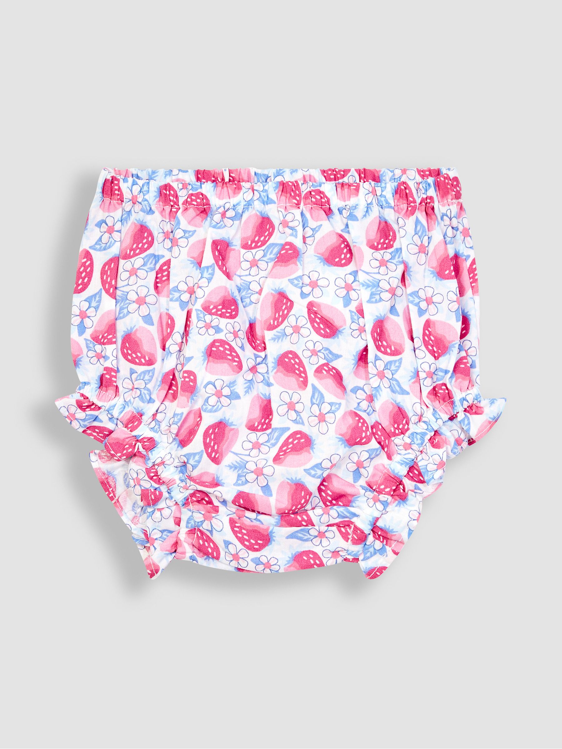 Pink Strawberry Bloom Smocked Baby Dress With Knickers - Image 3 of 4