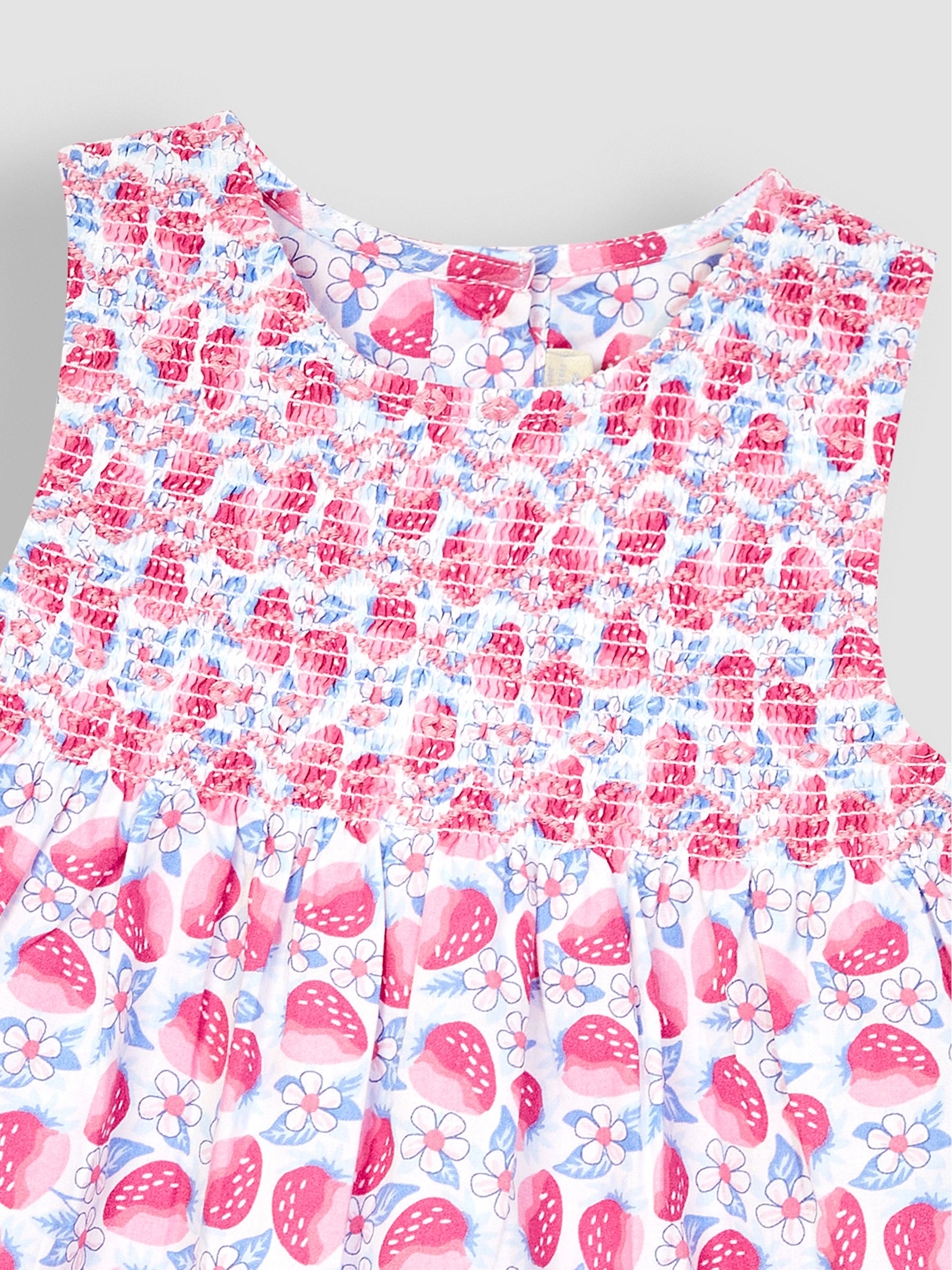 Pink Strawberry Bloom Smocked Baby Dress With Knickers - Image 4 of 4