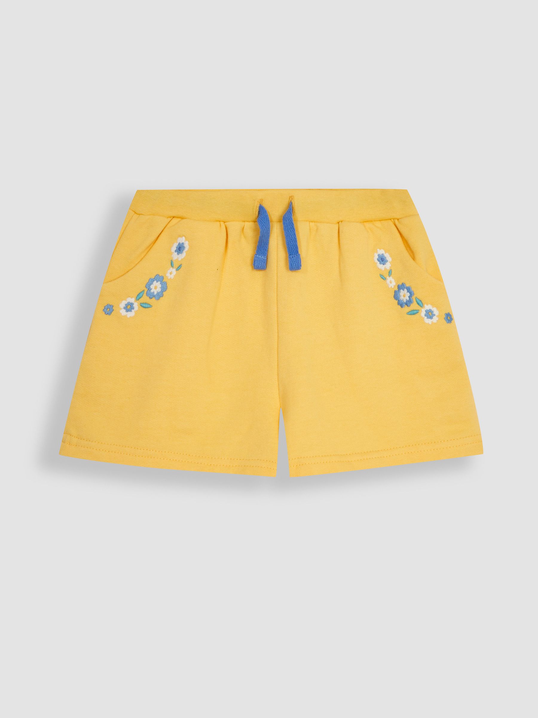 Yellow 2-Piece Floral Embroidered Sweatshirt & Shorts Set - Image 5 of 6