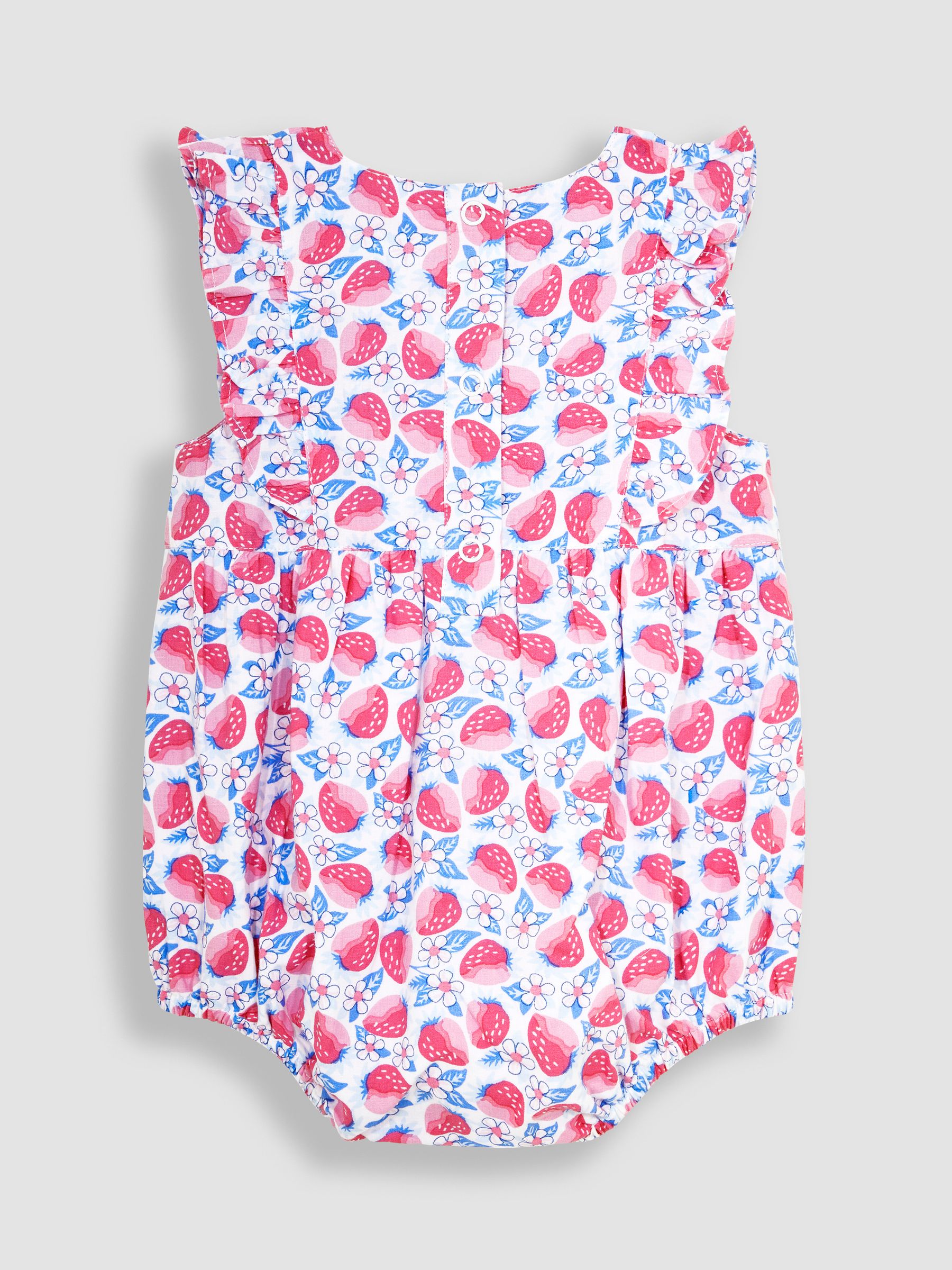 Pink Strawberry Bloom Floral Bubble Romper - Image 2 of 3