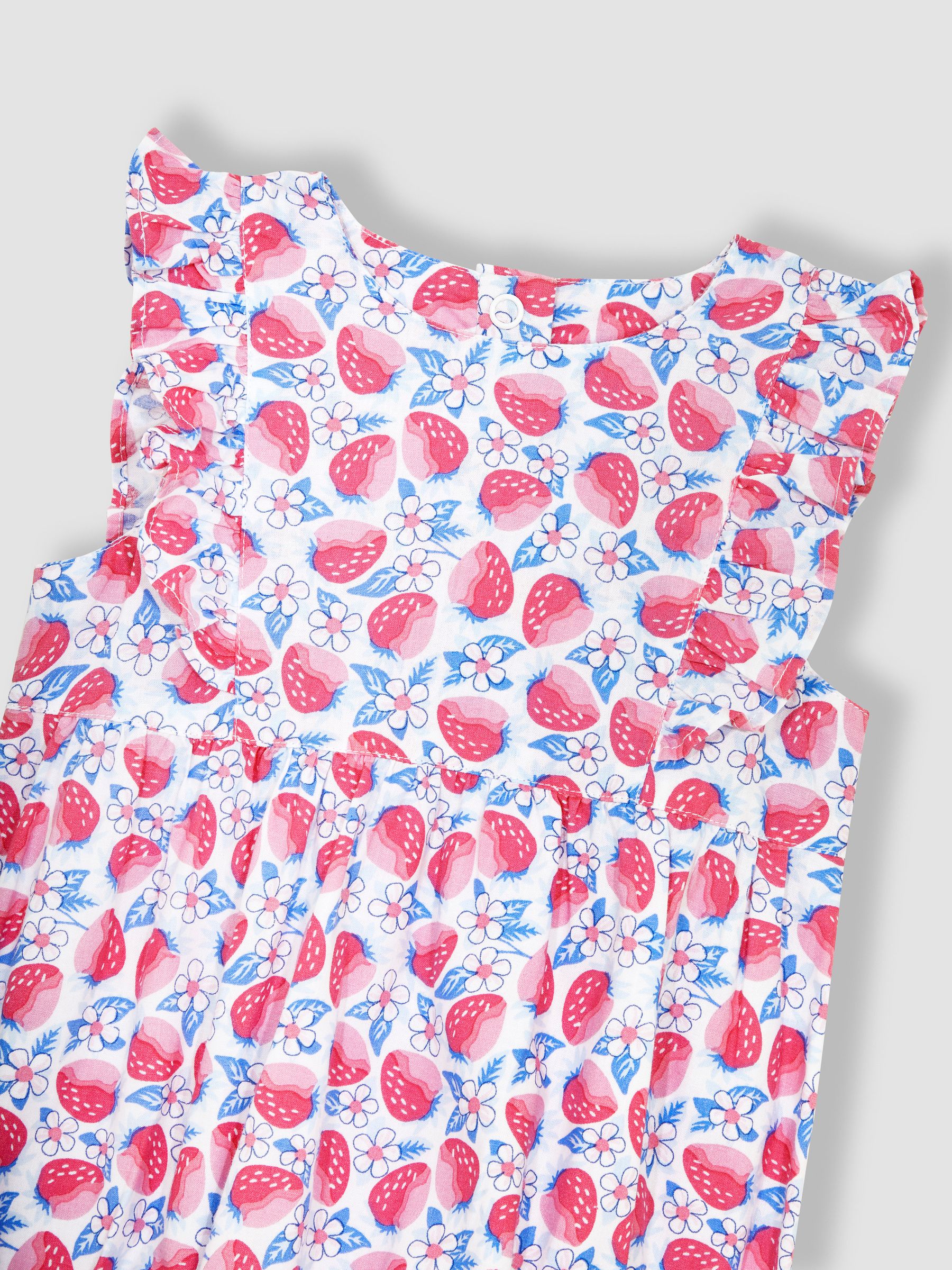 Pink Strawberry Bloom Floral Bubble Romper - Image 3 of 3