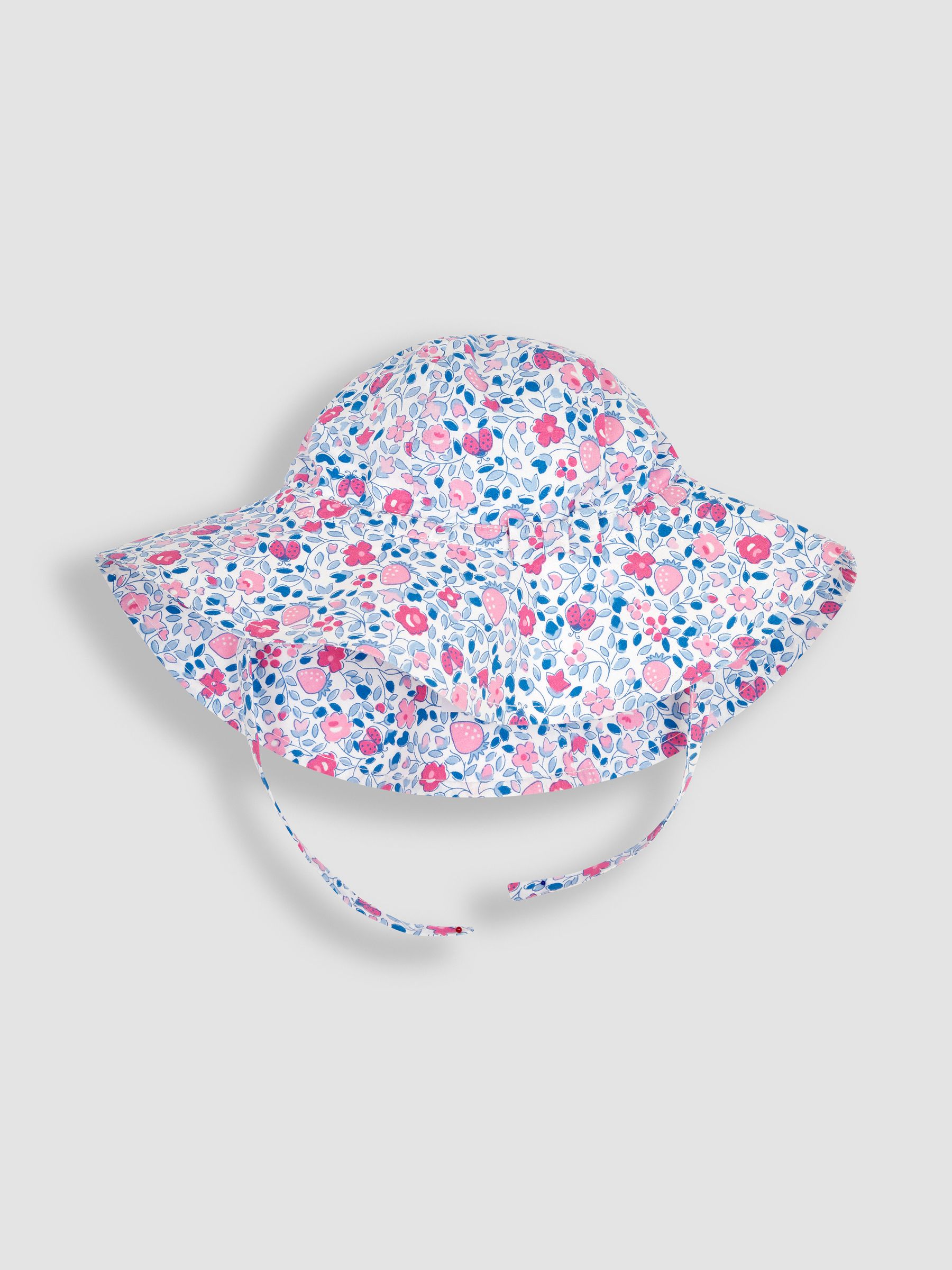 Pink Ladybird Ditsy Floral Floppy Sun Hat - Image 1 of 3