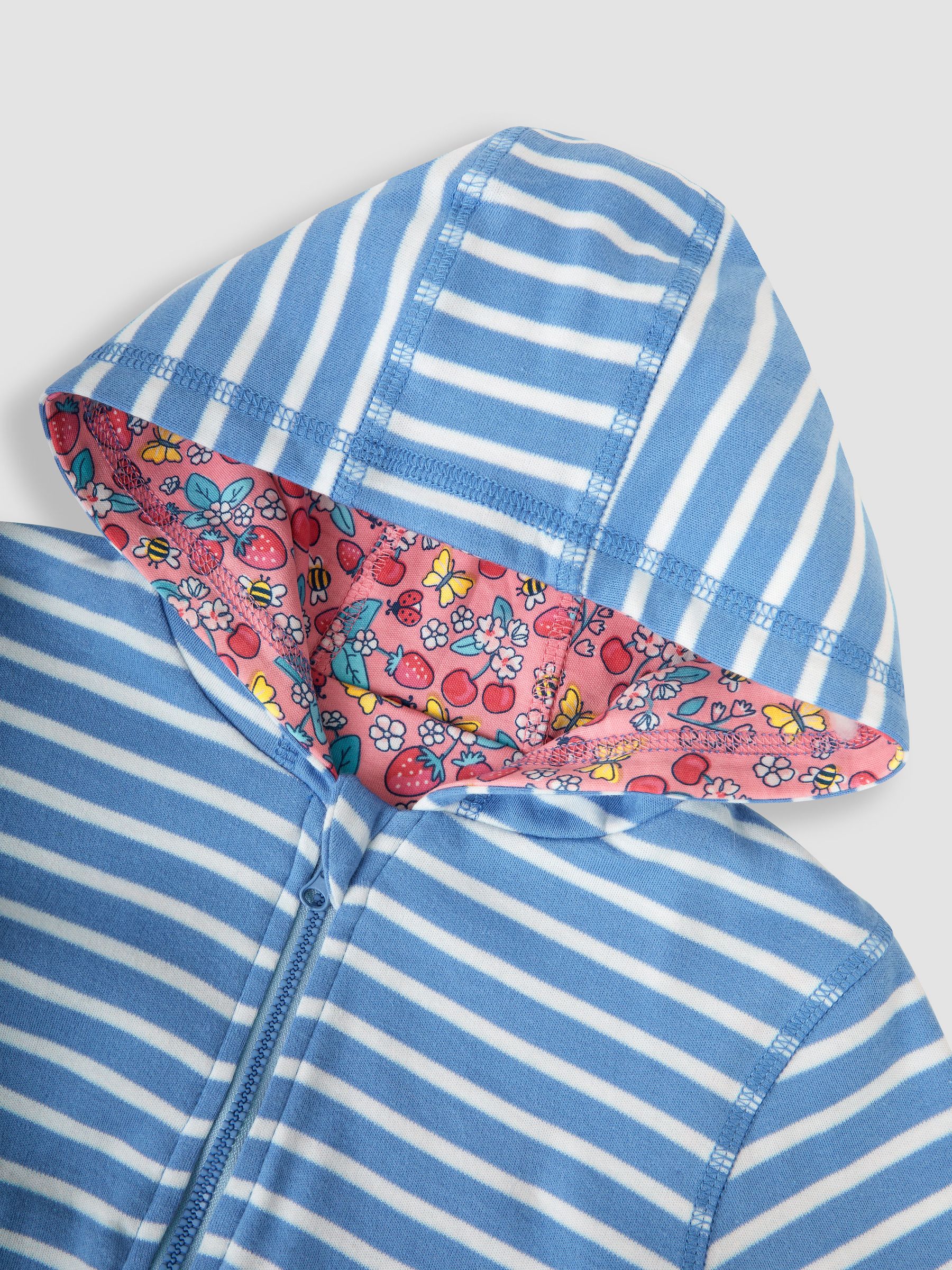 Blue Ladybird Appliqué Reversible Jersey Hoodie - Image 5 of 7