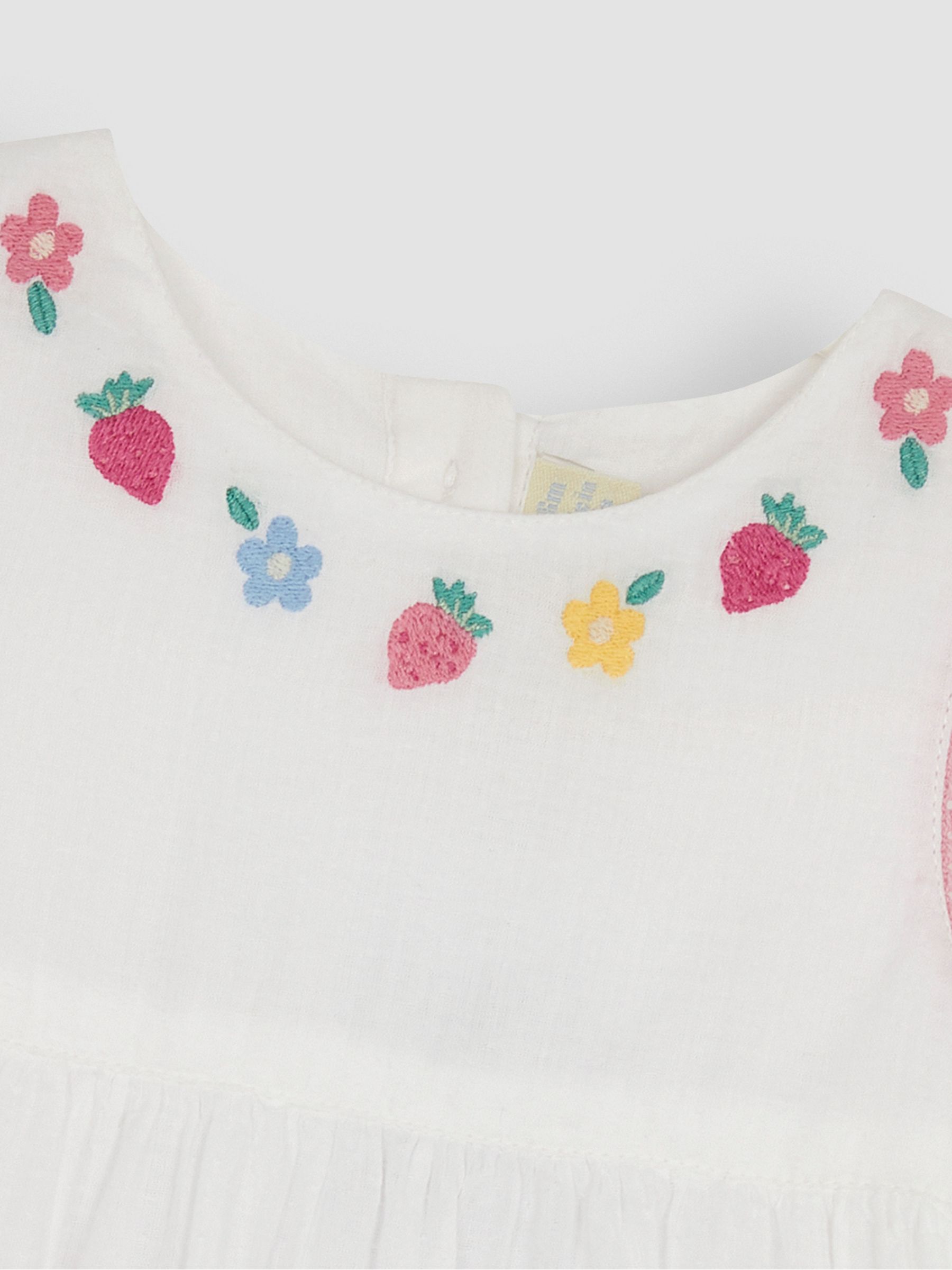 White Strawberry Embroidered Baby Dress - Image 4 of 4