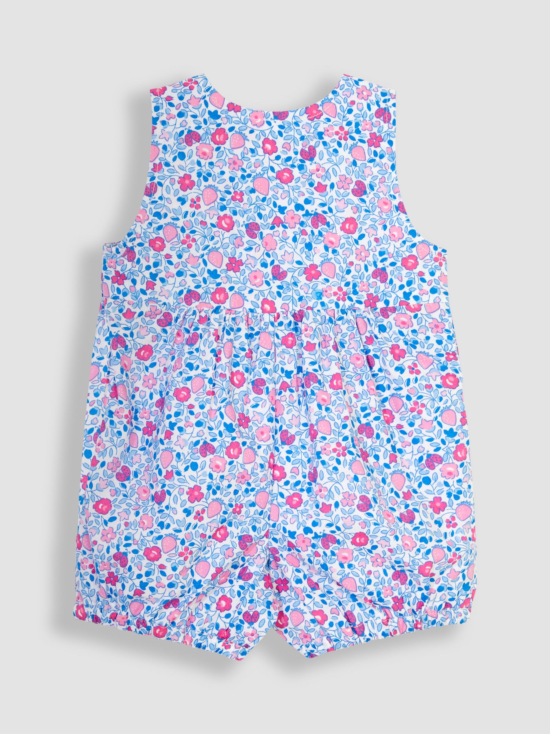 Pink Strawberry Appliqué Pocket Ditsy Floral Dungarees - Image 4 of 5