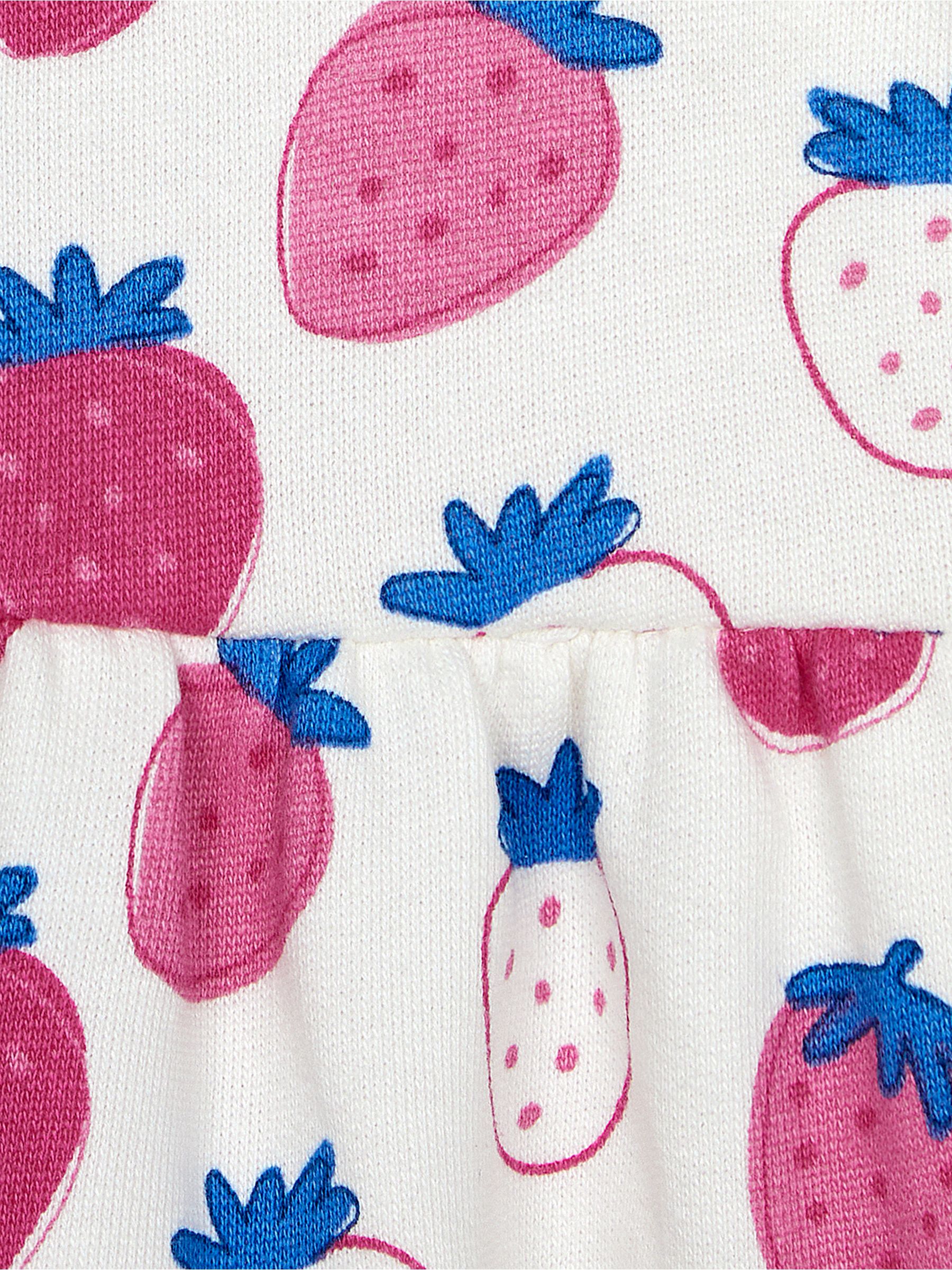 Pink Strawberry Button Front Sweat Jersey Dress - Image 3 of 3