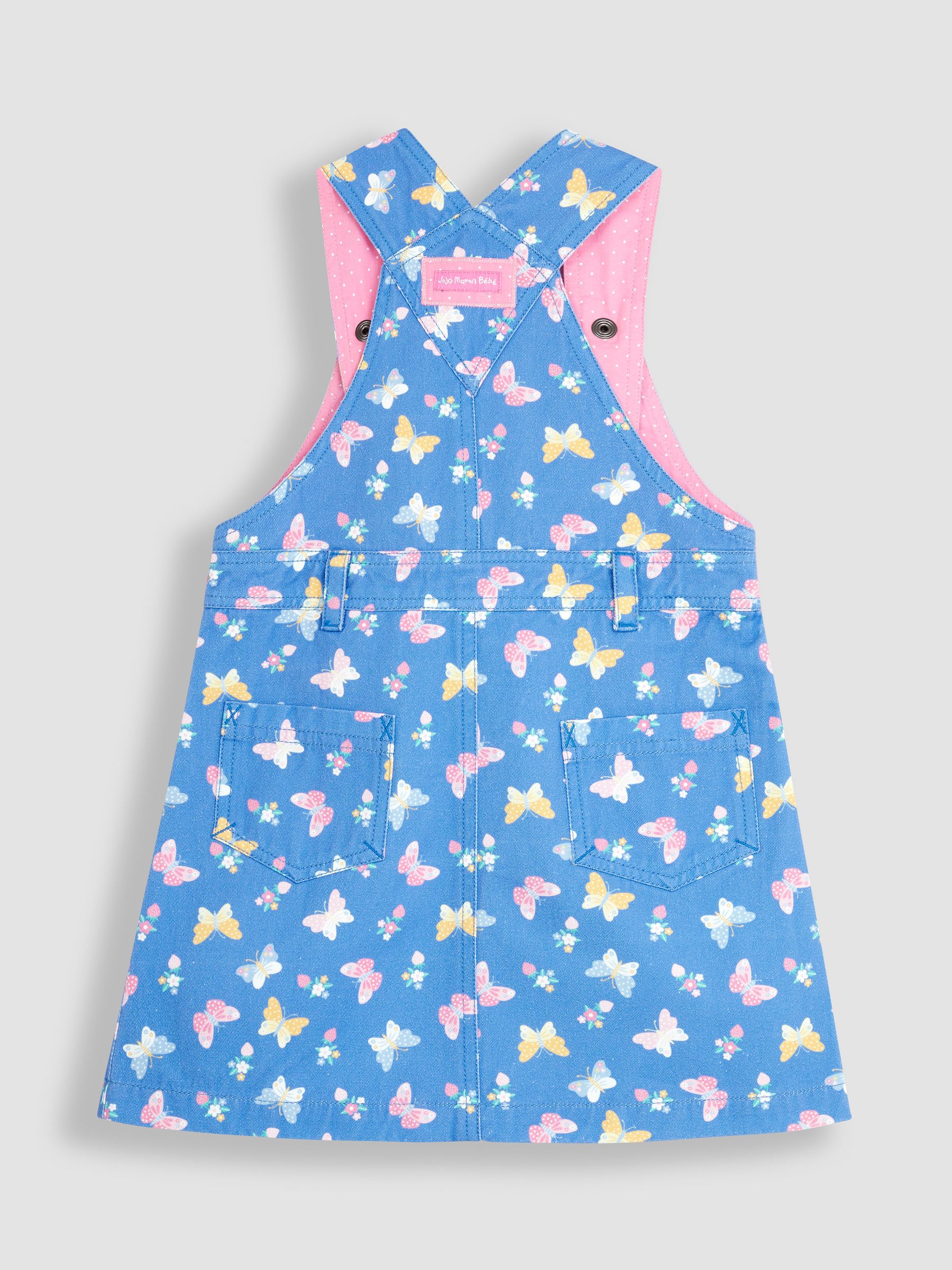 Blue Butterfly & Dragonfly Twill Dungaree Dress - Image 2 of 3